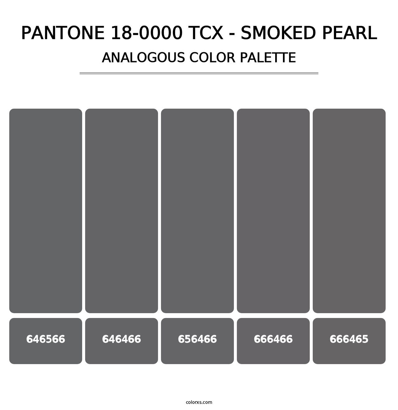 PANTONE 18-0000 TCX - Smoked Pearl - Analogous Color Palette