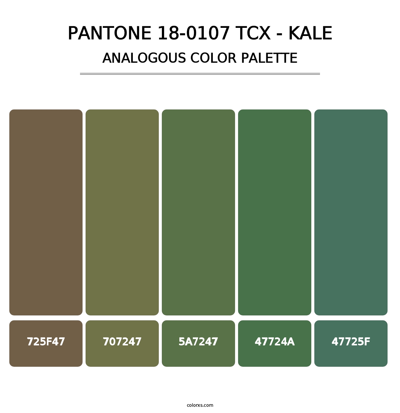 PANTONE 18-0107 TCX - Kale - Analogous Color Palette