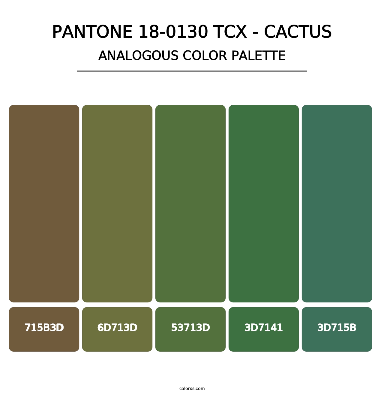 PANTONE 18-0130 TCX - Cactus - Analogous Color Palette