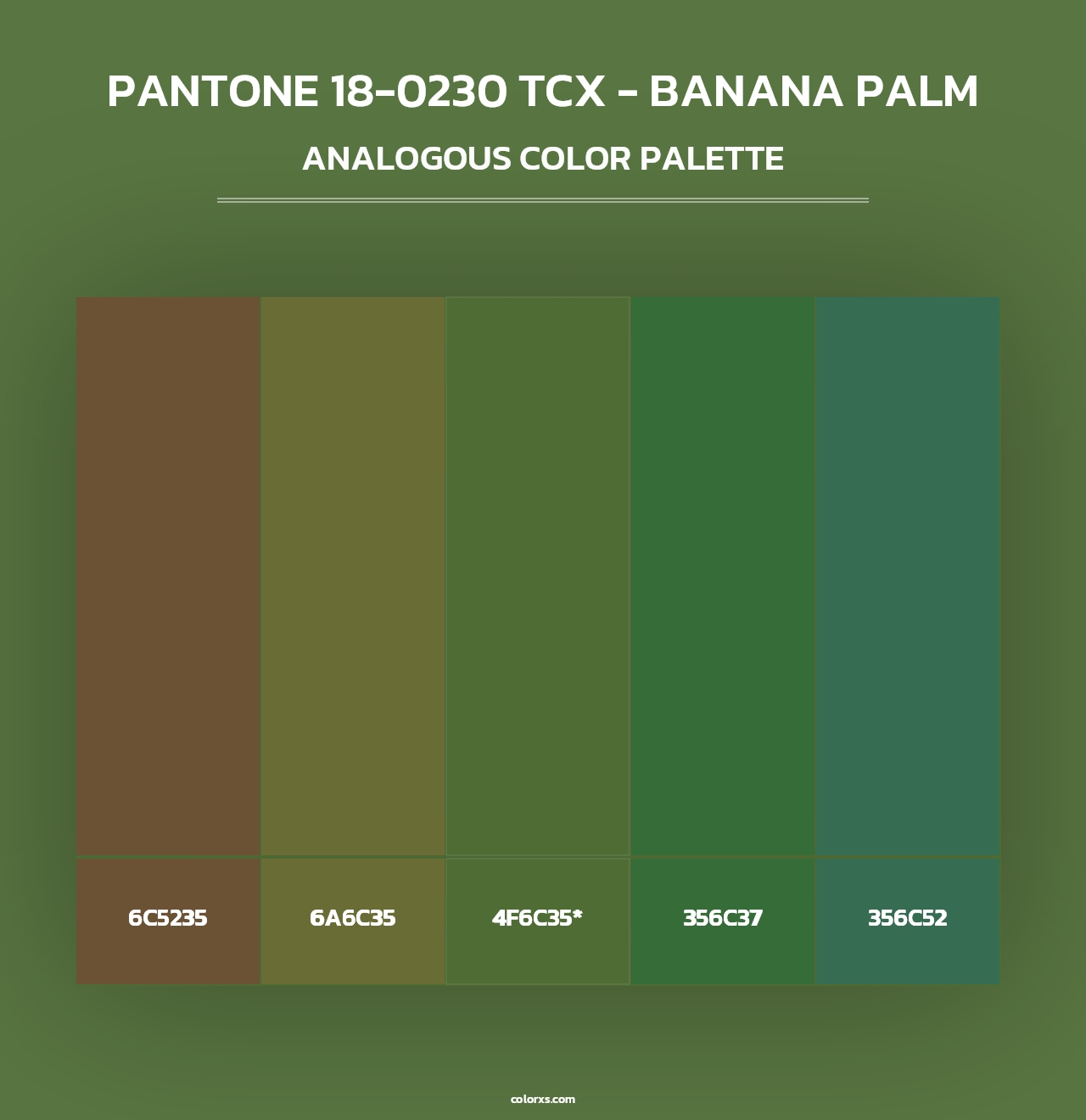 PANTONE 18-0230 TCX - Banana Palm - Analogous Color Palette