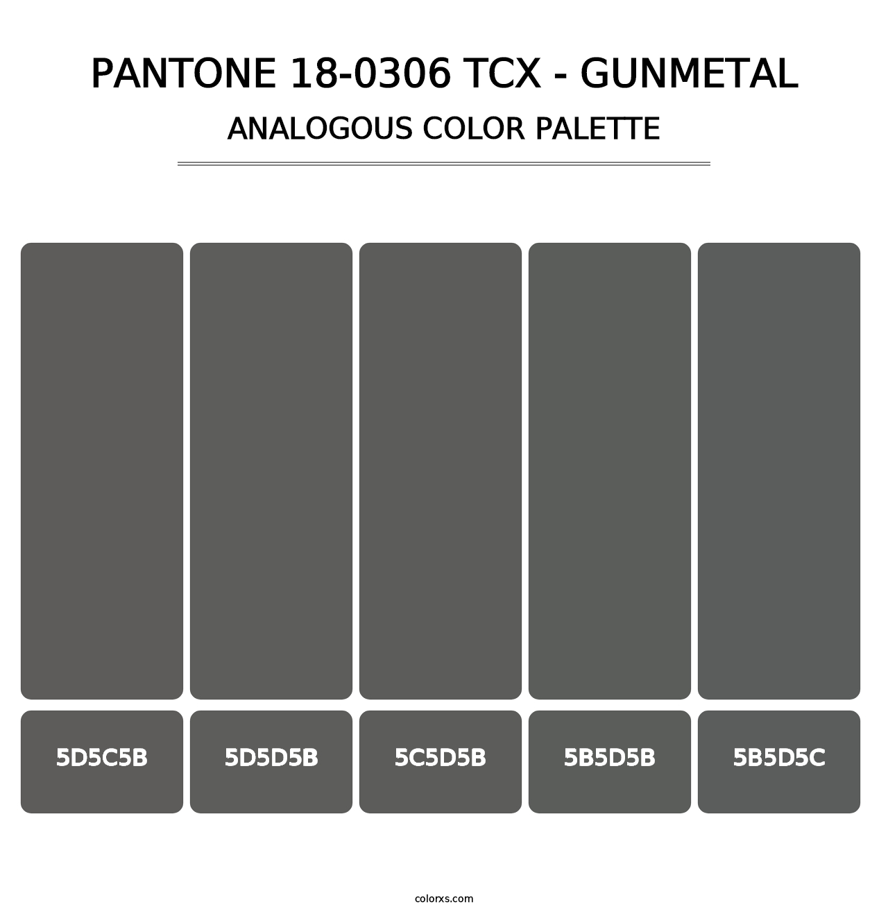 PANTONE 18-0306 TCX - Gunmetal - Analogous Color Palette