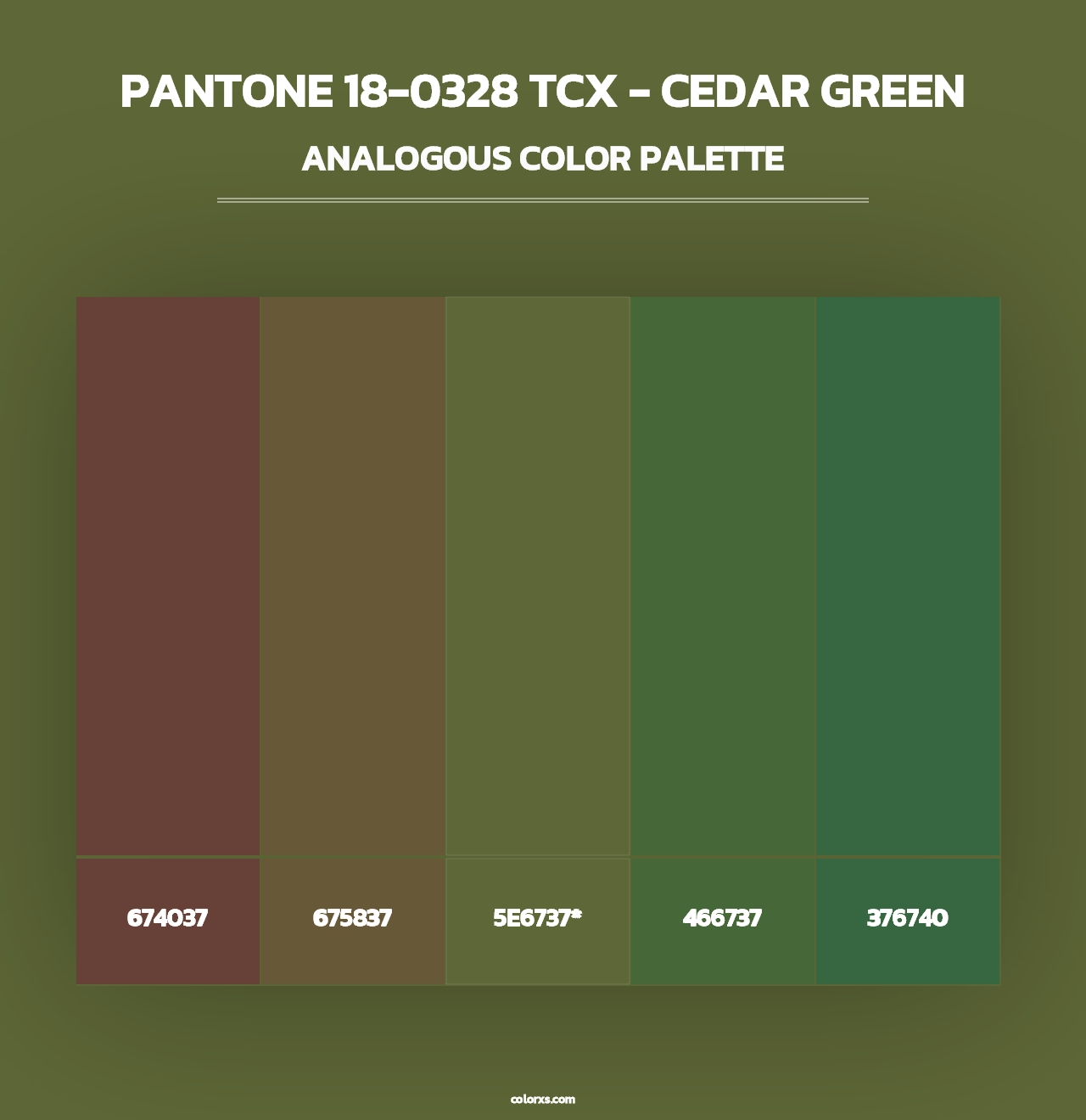 PANTONE 18-0328 TCX - Cedar Green - Analogous Color Palette