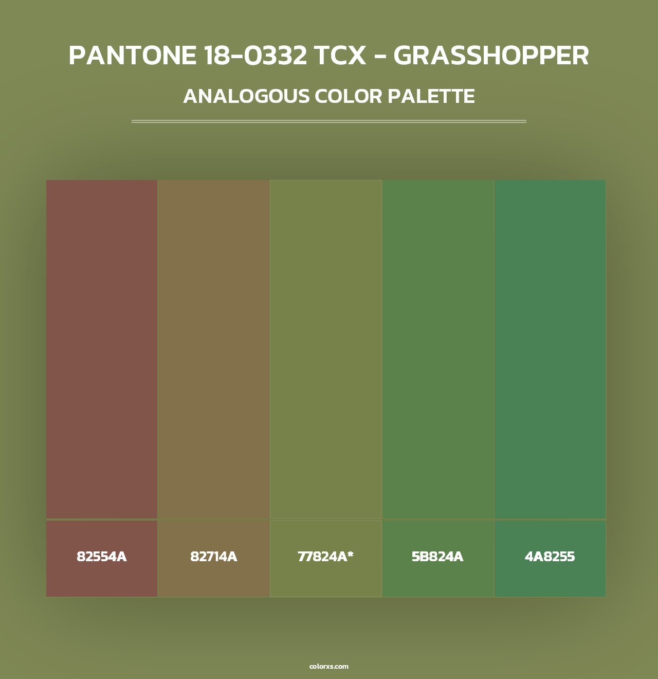 PANTONE 18-0332 TCX - Grasshopper - Analogous Color Palette