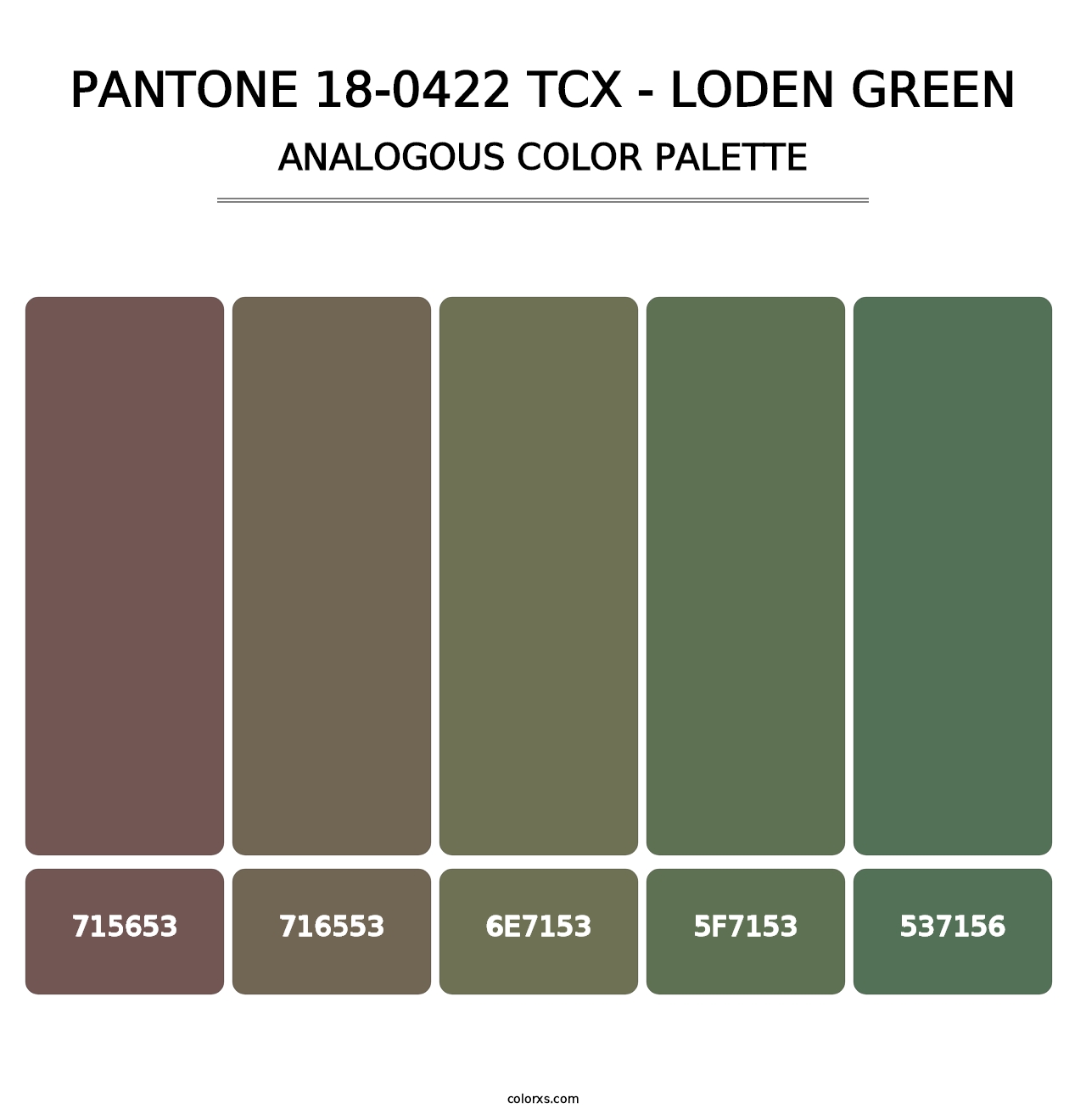 PANTONE 18-0422 TCX - Loden Green - Analogous Color Palette