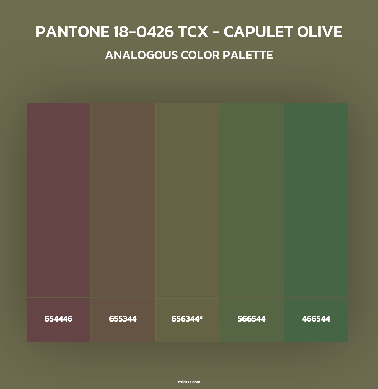 PANTONE 18-0426 TCX - Capulet Olive - Analogous Color Palette
