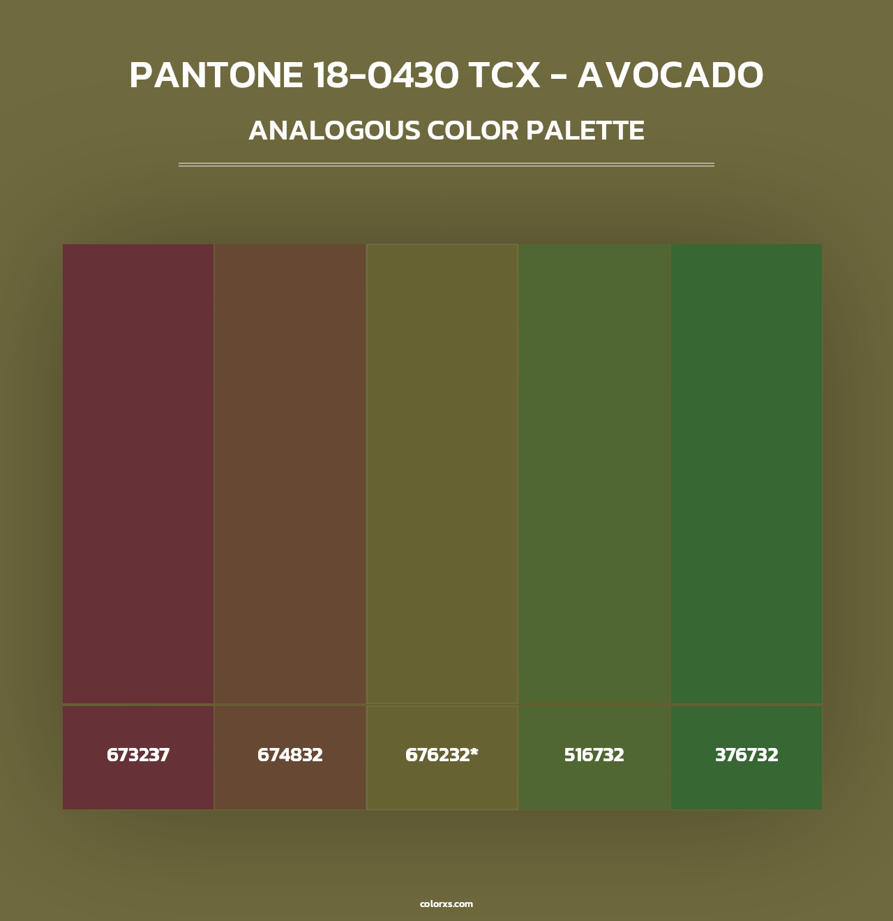 PANTONE 18-0430 TCX - Avocado - Analogous Color Palette
