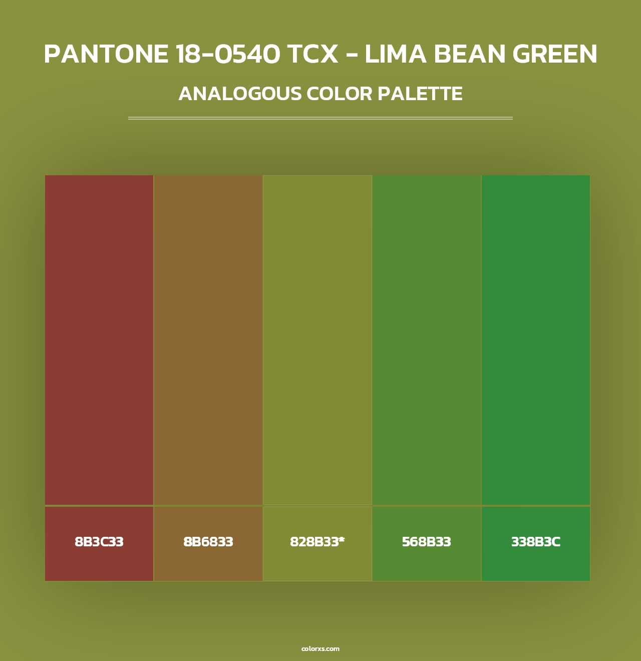 PANTONE 18-0540 TCX - Lima Bean Green - Analogous Color Palette