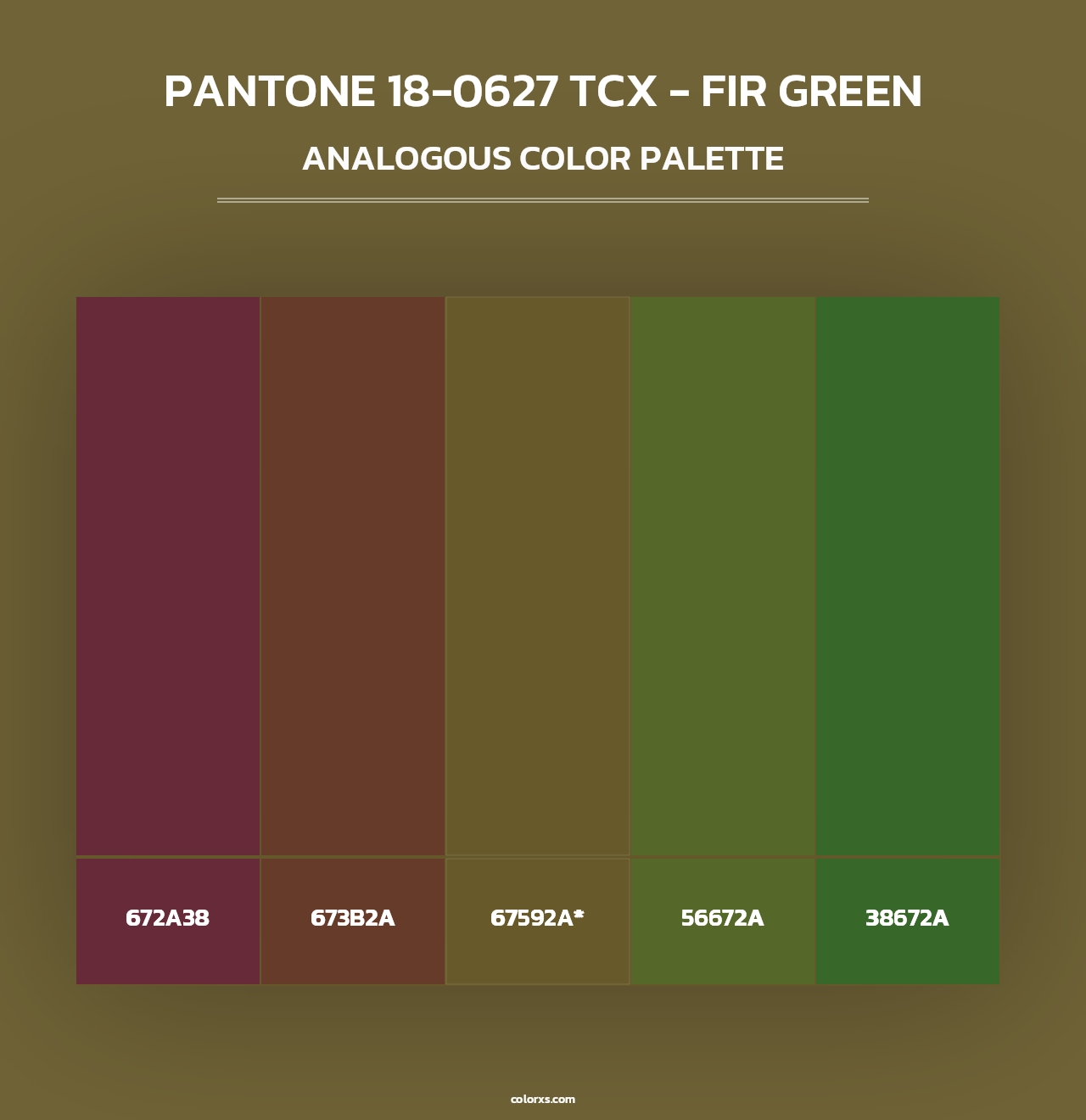 PANTONE 18-0627 TCX - Fir Green - Analogous Color Palette