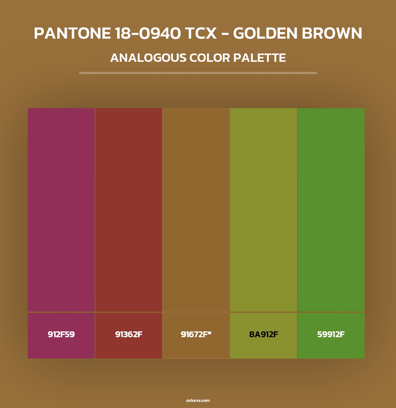 PANTONE 18-0940 TCX - Golden Brown - Analogous Color Palette