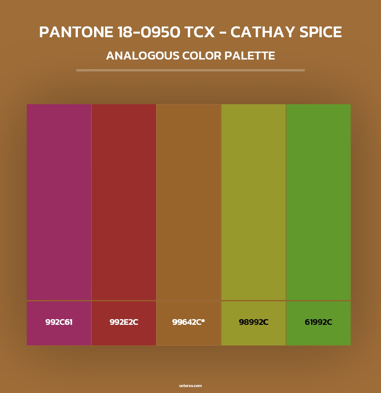 PANTONE 18-0950 TCX - Cathay Spice - Analogous Color Palette