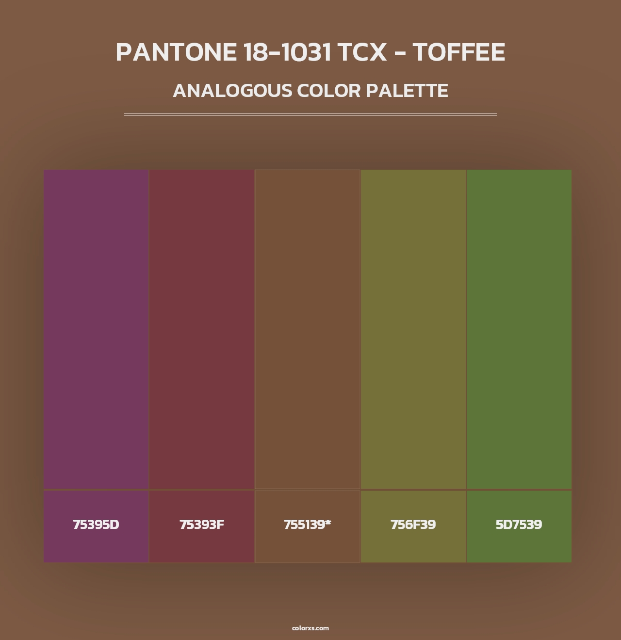 PANTONE 18-1031 TCX - Toffee - Analogous Color Palette