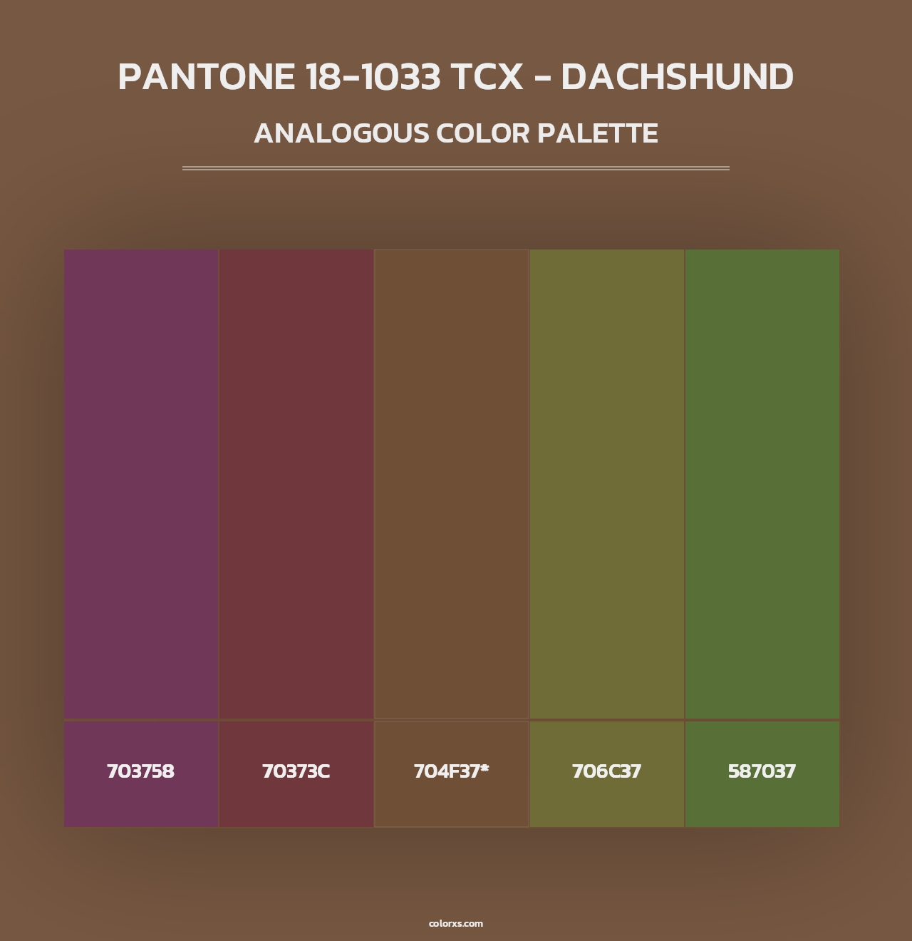 PANTONE 18-1033 TCX - Dachshund - Analogous Color Palette