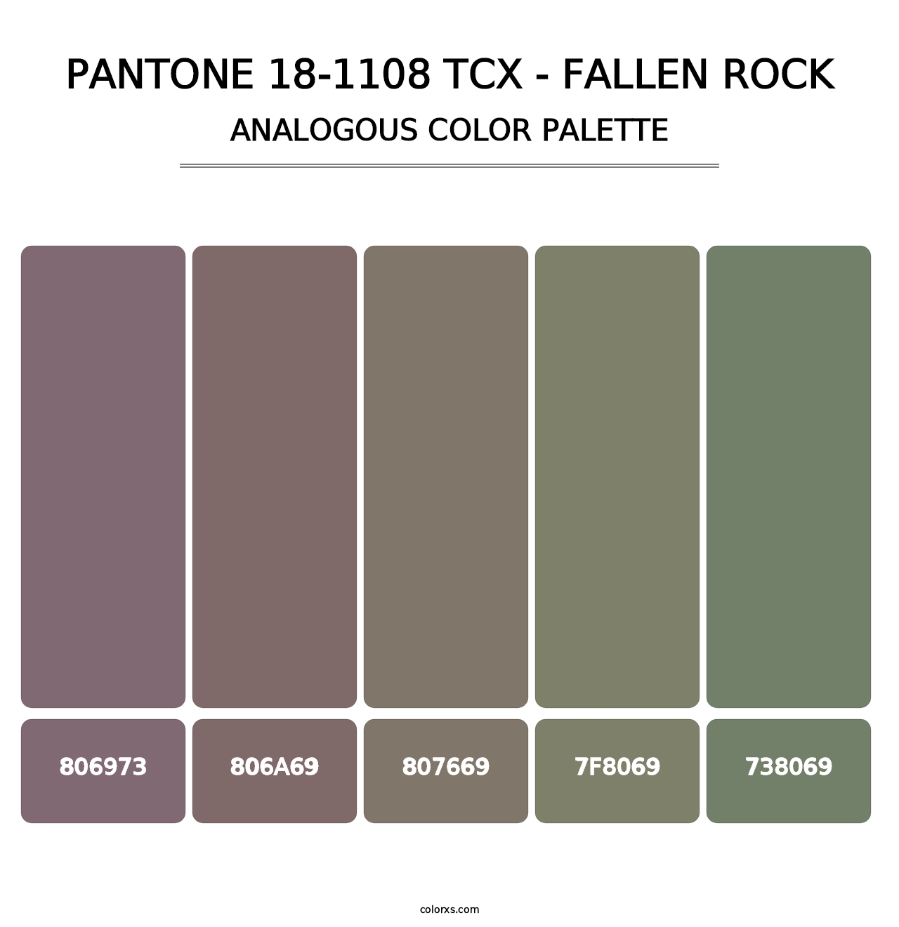 PANTONE 18-1108 TCX - Fallen Rock - Analogous Color Palette
