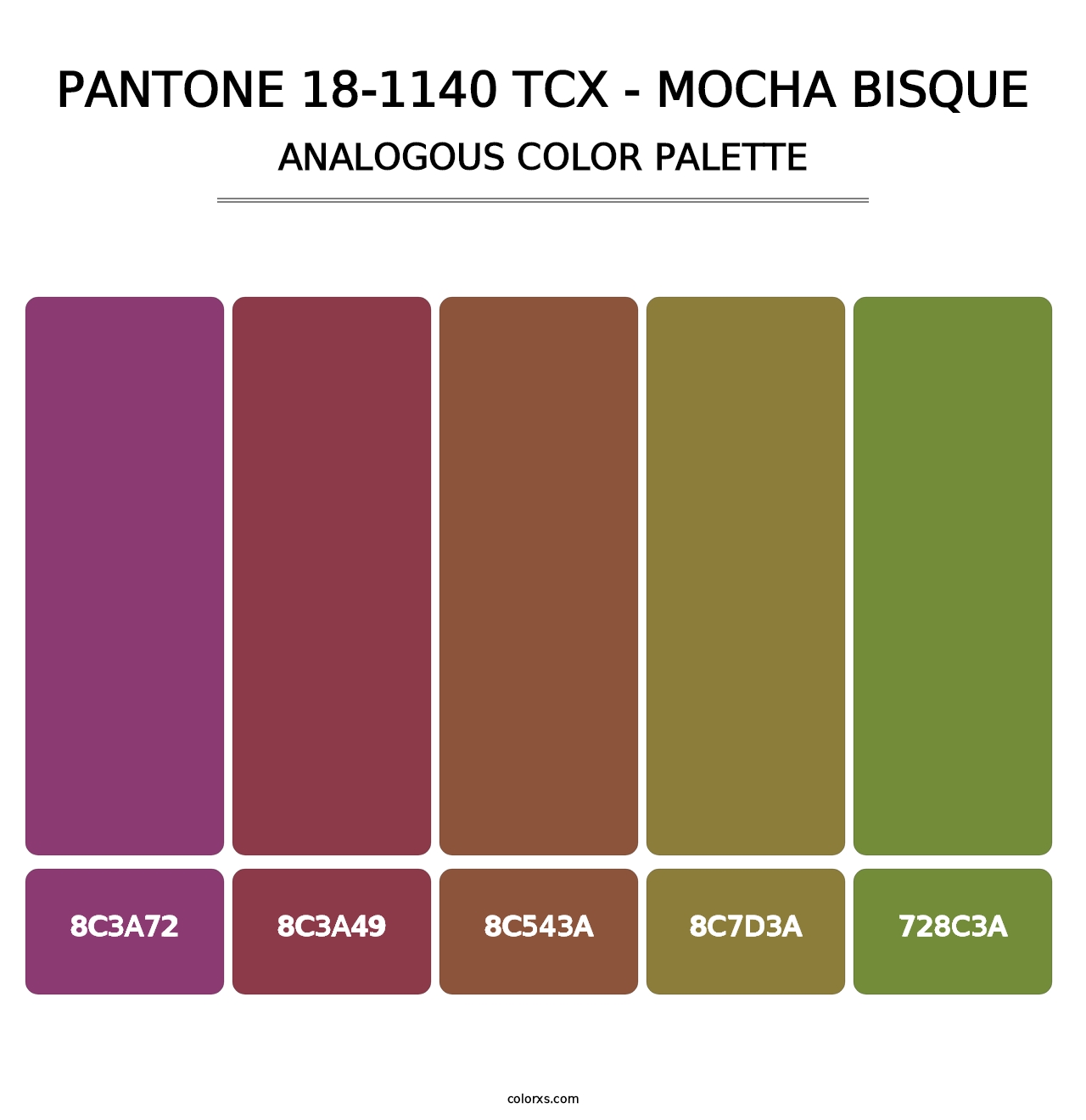 PANTONE 18-1140 TCX - Mocha Bisque - Analogous Color Palette