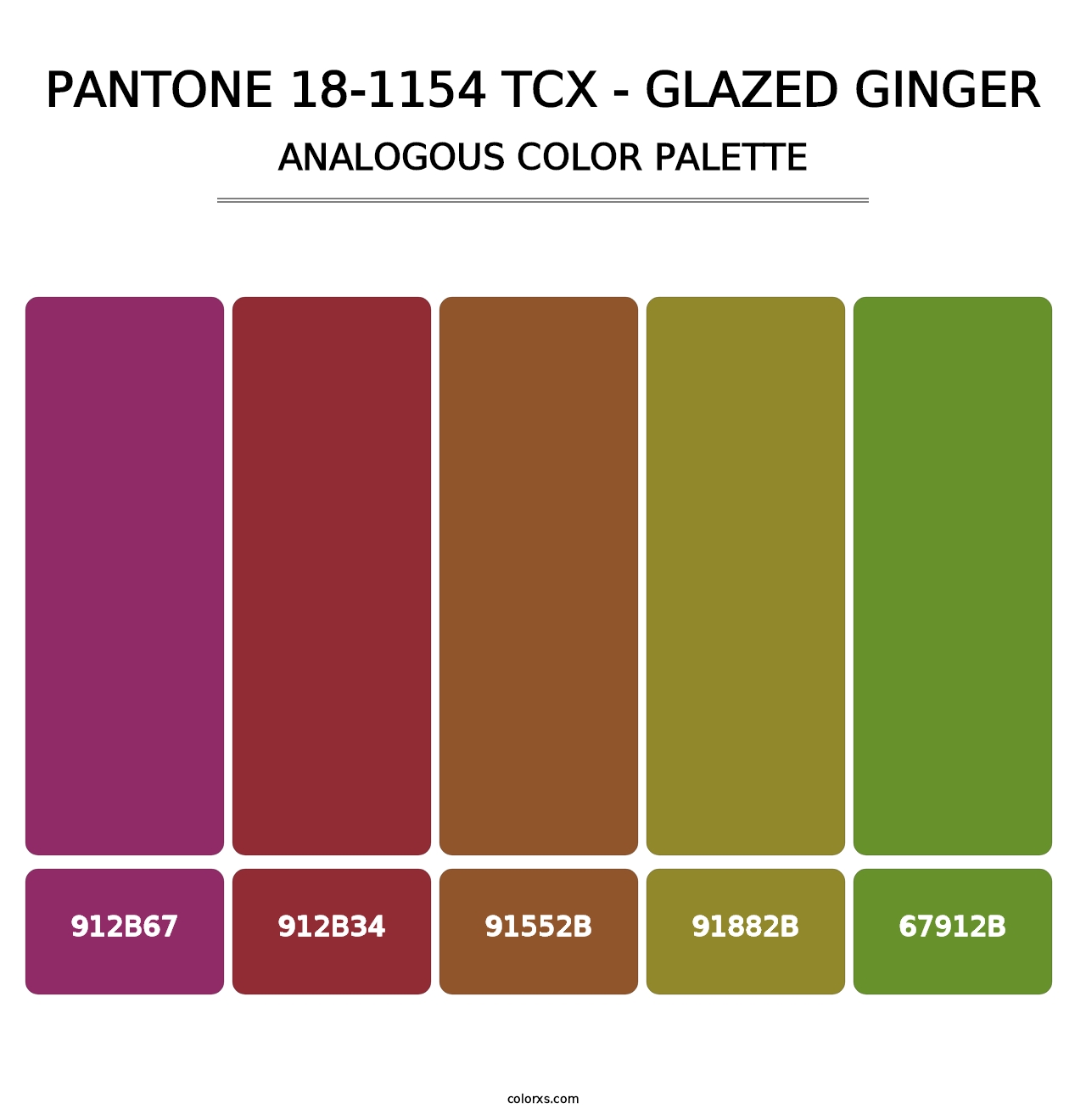 PANTONE 18-1154 TCX - Glazed Ginger - Analogous Color Palette