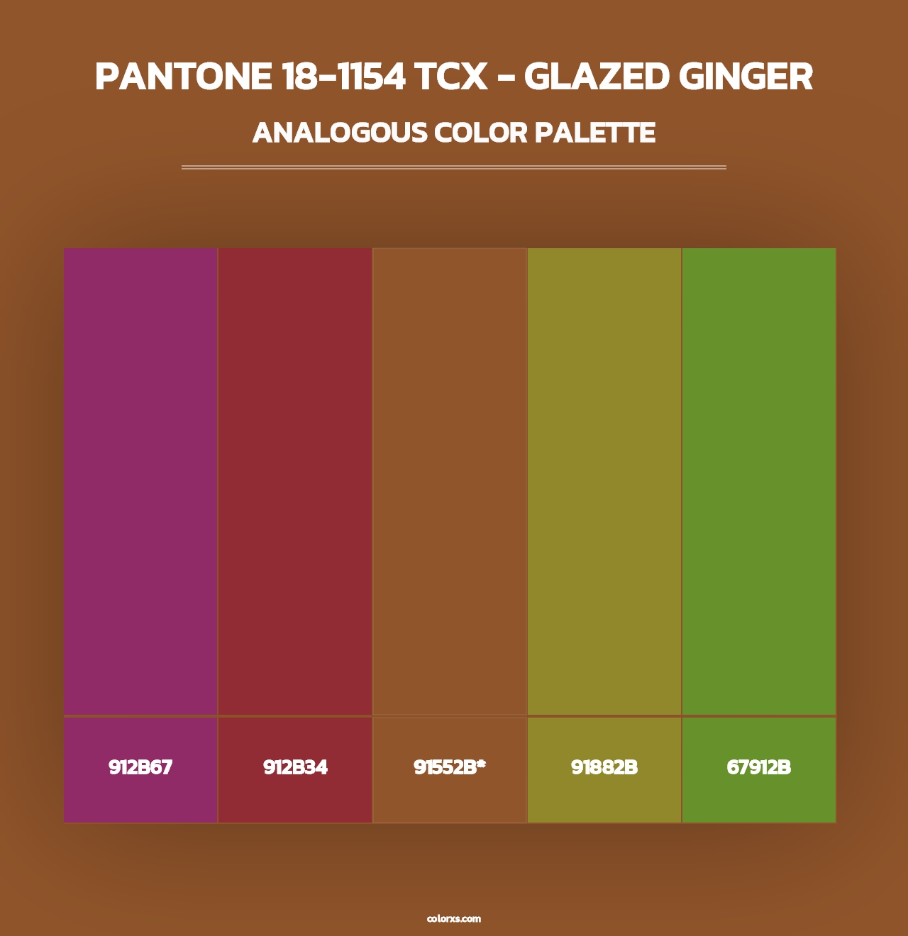 PANTONE 18-1154 TCX - Glazed Ginger - Analogous Color Palette