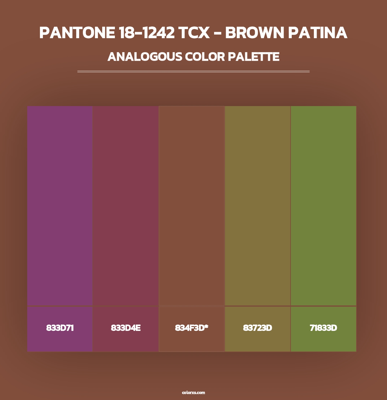 PANTONE 18-1242 TCX - Brown Patina - Analogous Color Palette