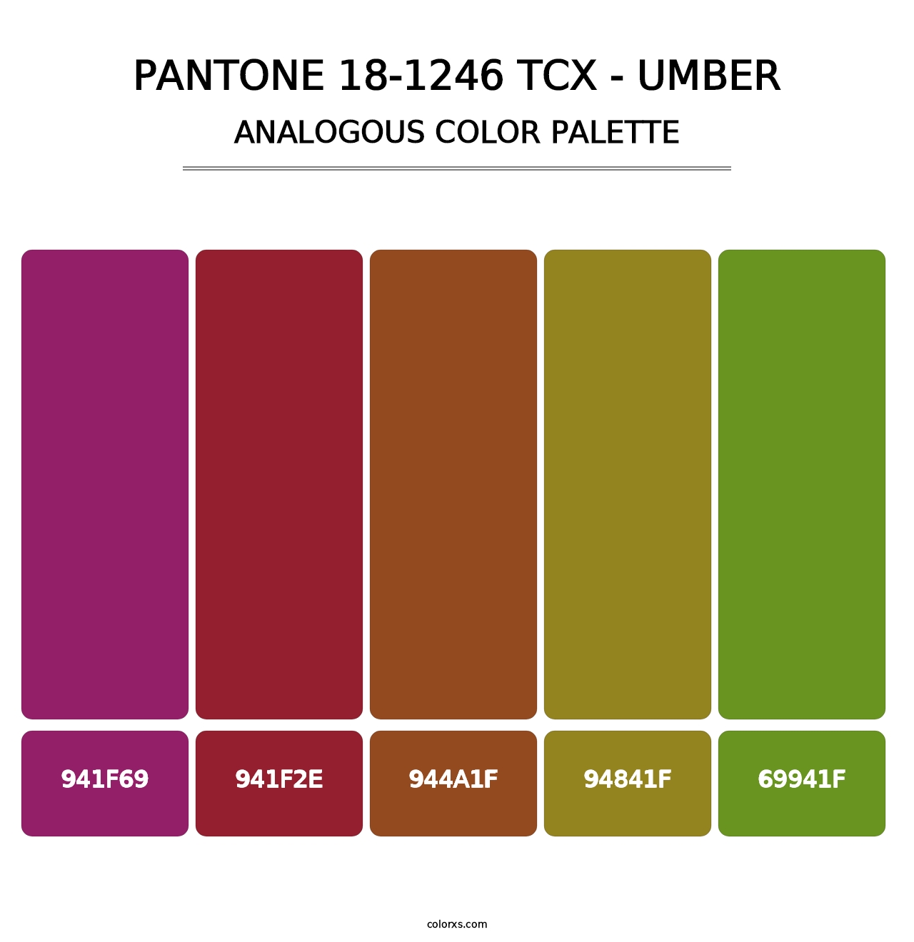 PANTONE 18-1246 TCX - Umber - Analogous Color Palette