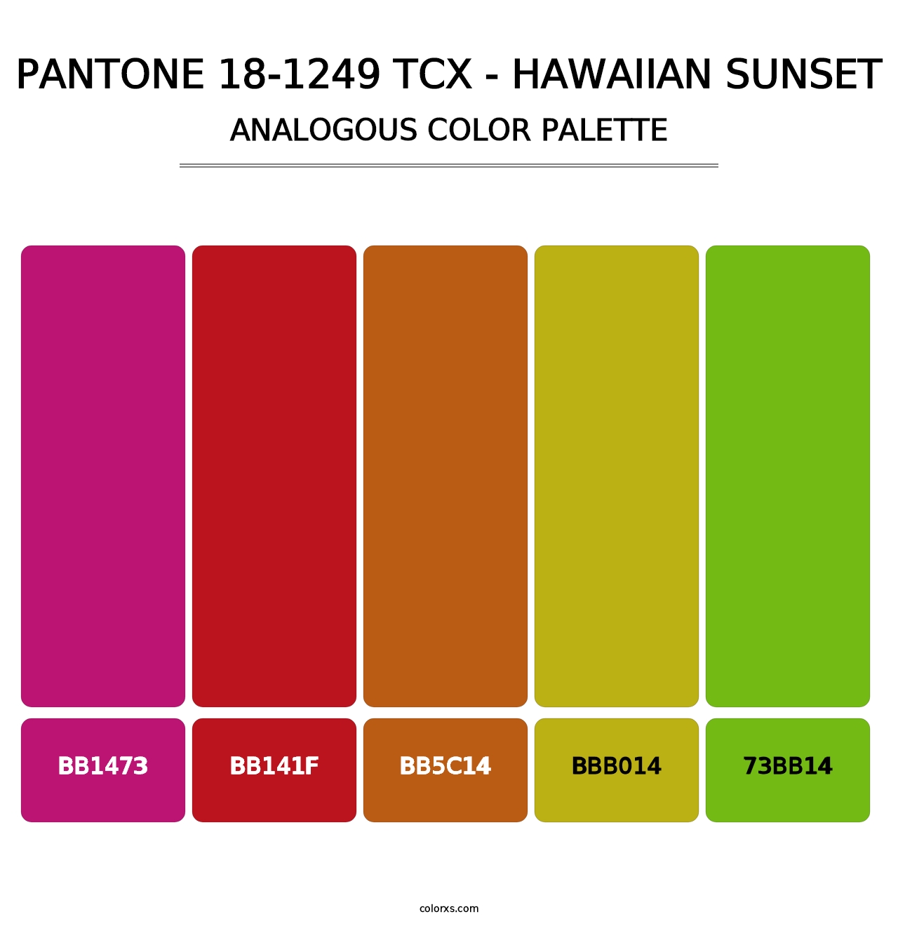 PANTONE 18-1249 TCX - Hawaiian Sunset - Analogous Color Palette