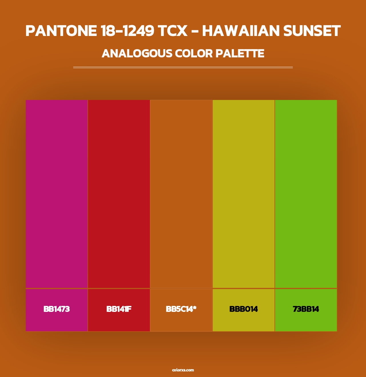 PANTONE 18-1249 TCX - Hawaiian Sunset - Analogous Color Palette