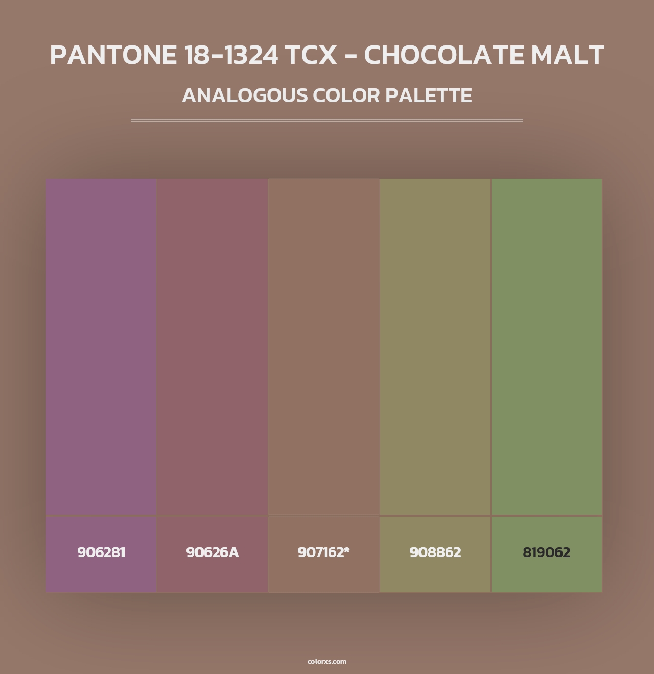 PANTONE 18-1324 TCX - Chocolate Malt - Analogous Color Palette