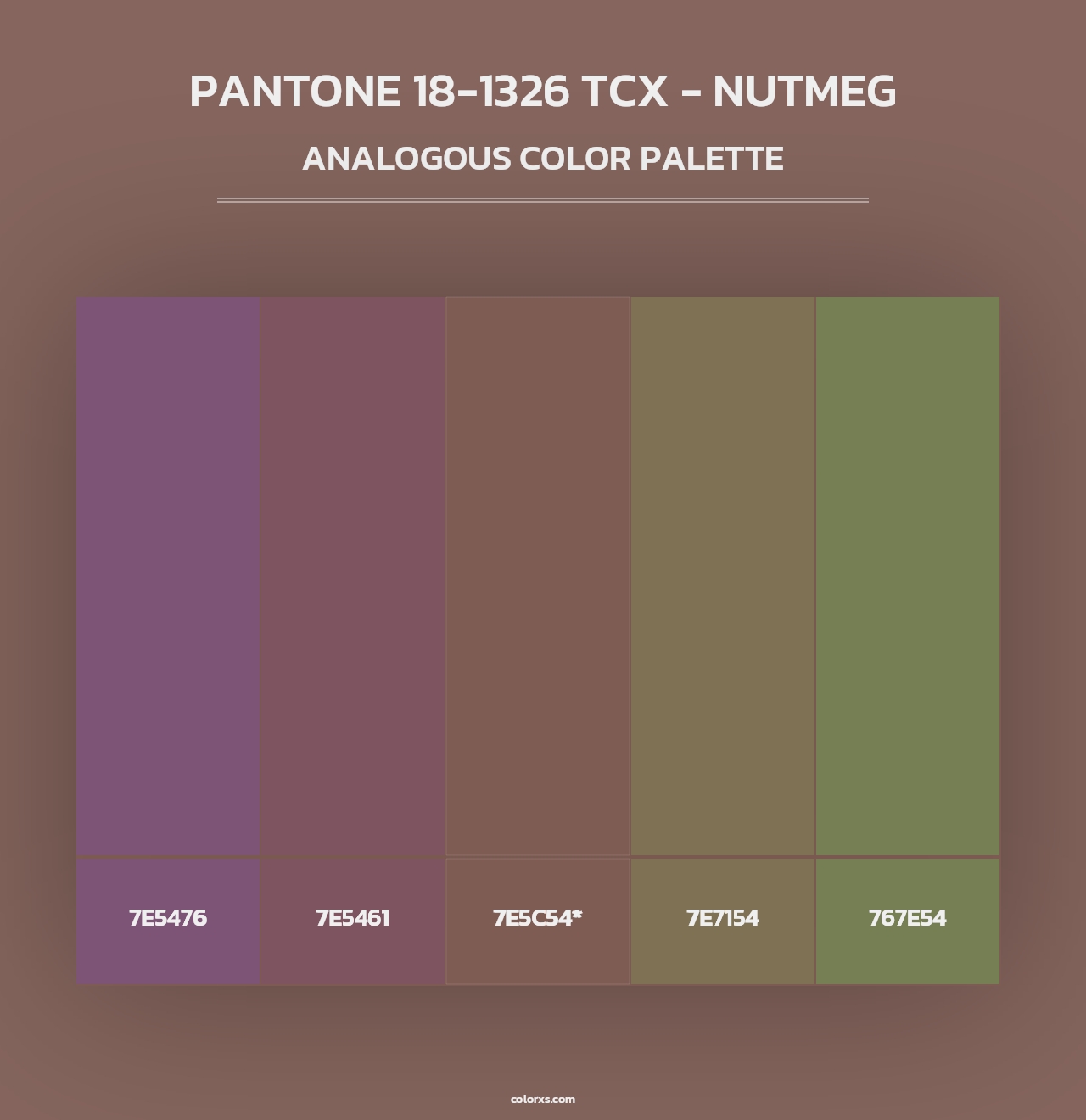 PANTONE 18-1326 TCX - Nutmeg - Analogous Color Palette