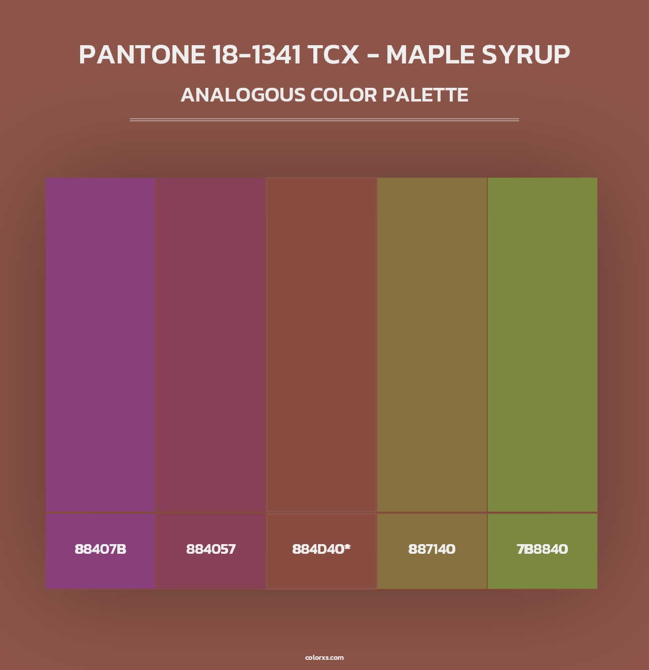 PANTONE 18-1341 TCX - Maple Syrup - Analogous Color Palette