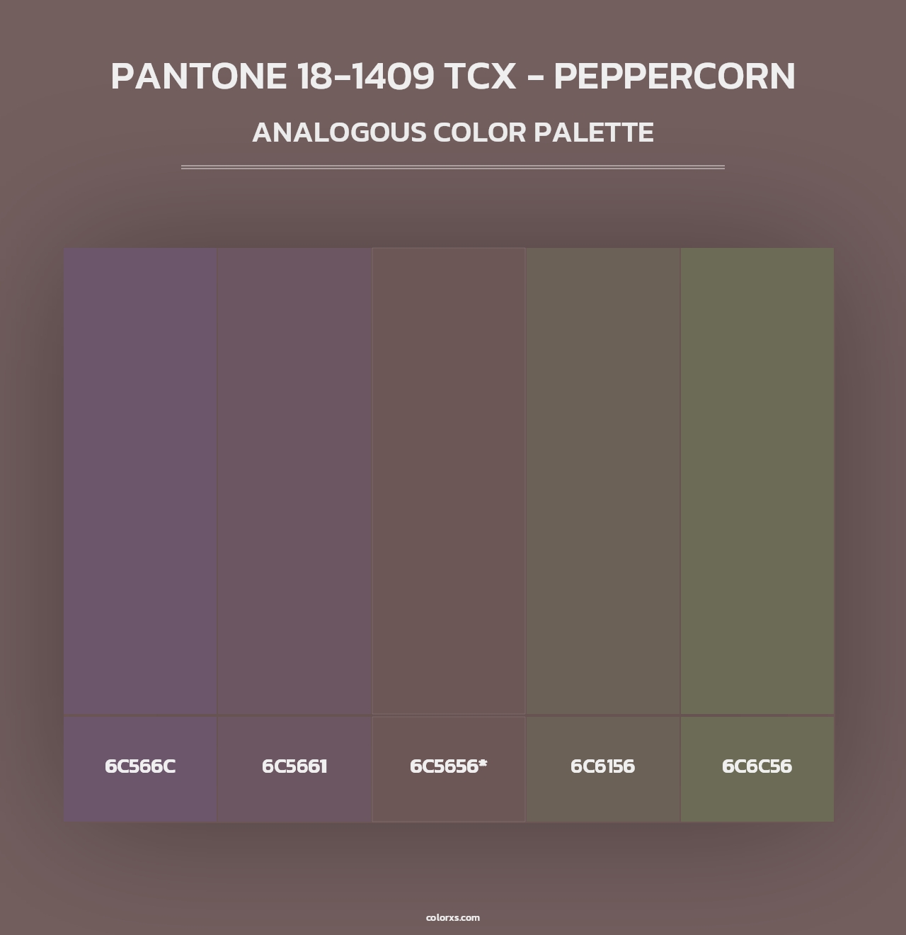 PANTONE 18-1409 TCX - Peppercorn - Analogous Color Palette
