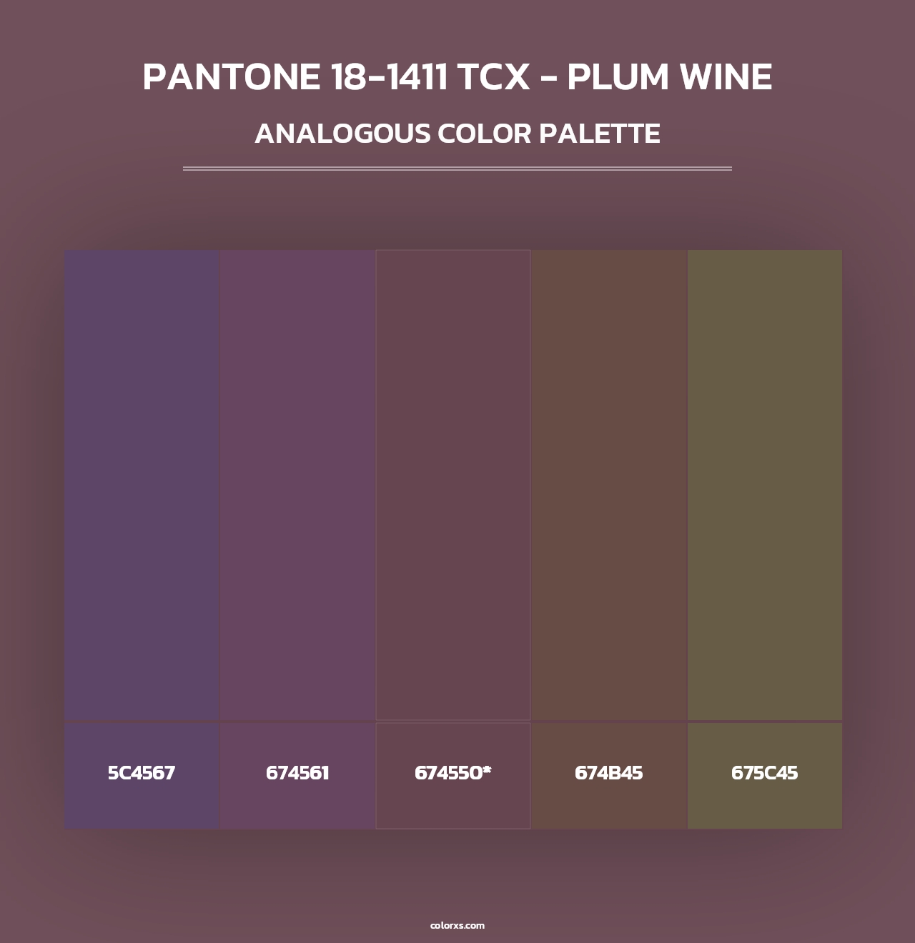 PANTONE 18-1411 TCX - Plum Wine - Analogous Color Palette