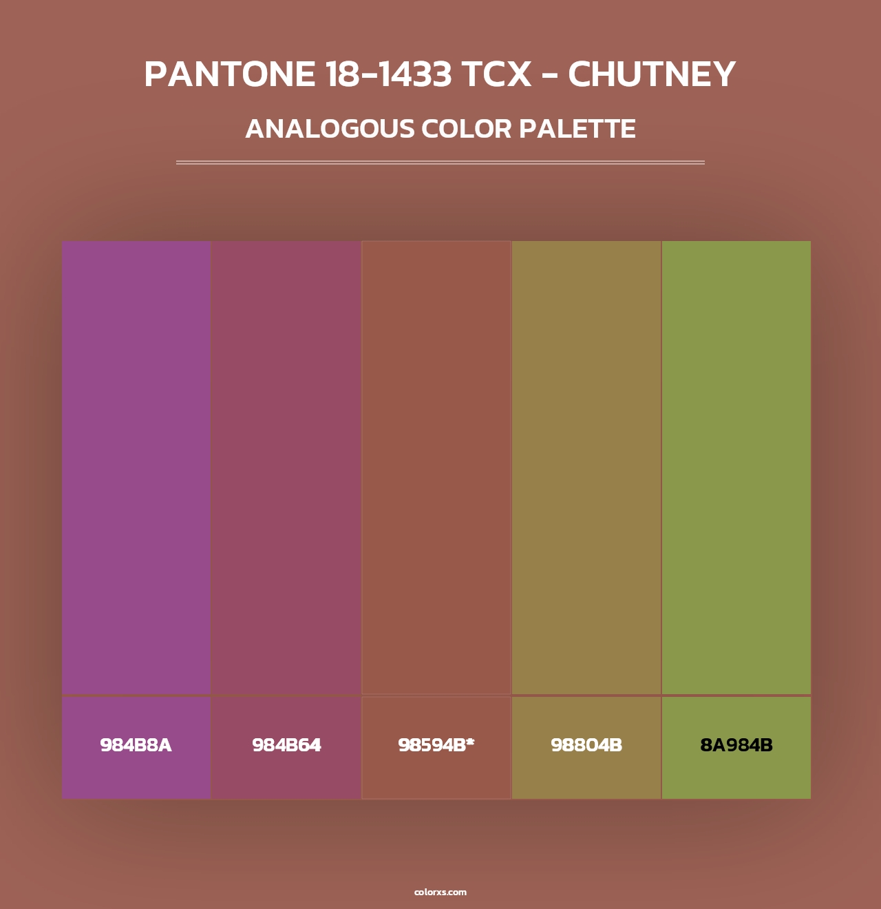 PANTONE 18-1433 TCX - Chutney - Analogous Color Palette