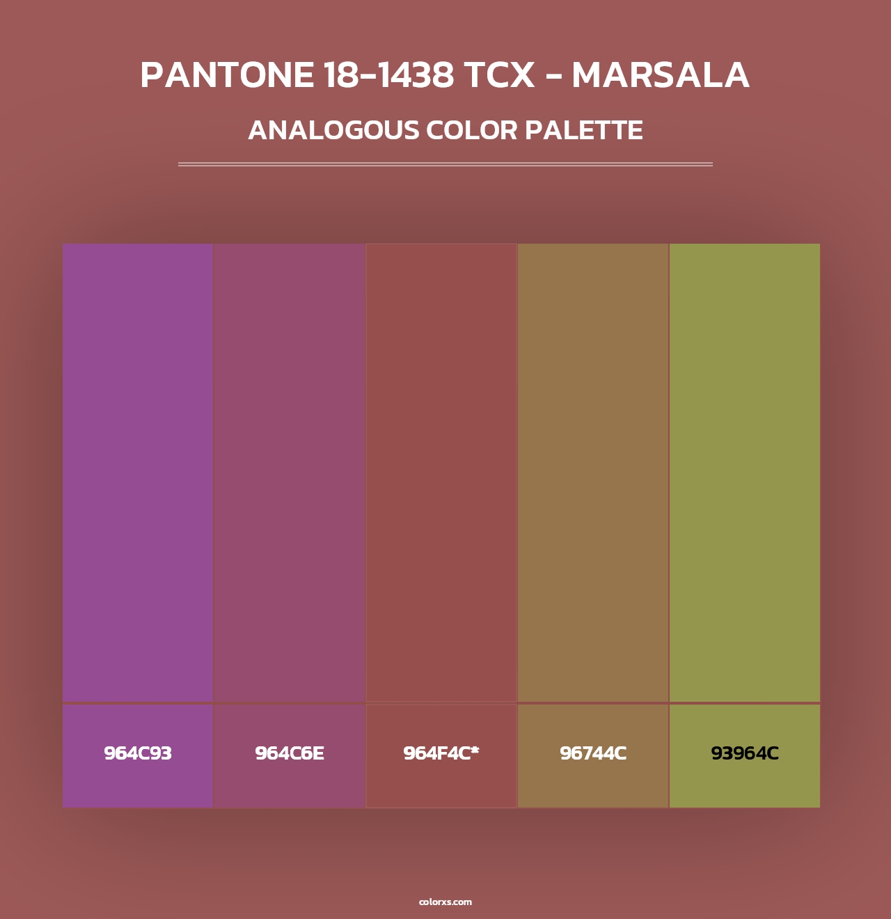 PANTONE 18-1438 TCX - Marsala - Analogous Color Palette