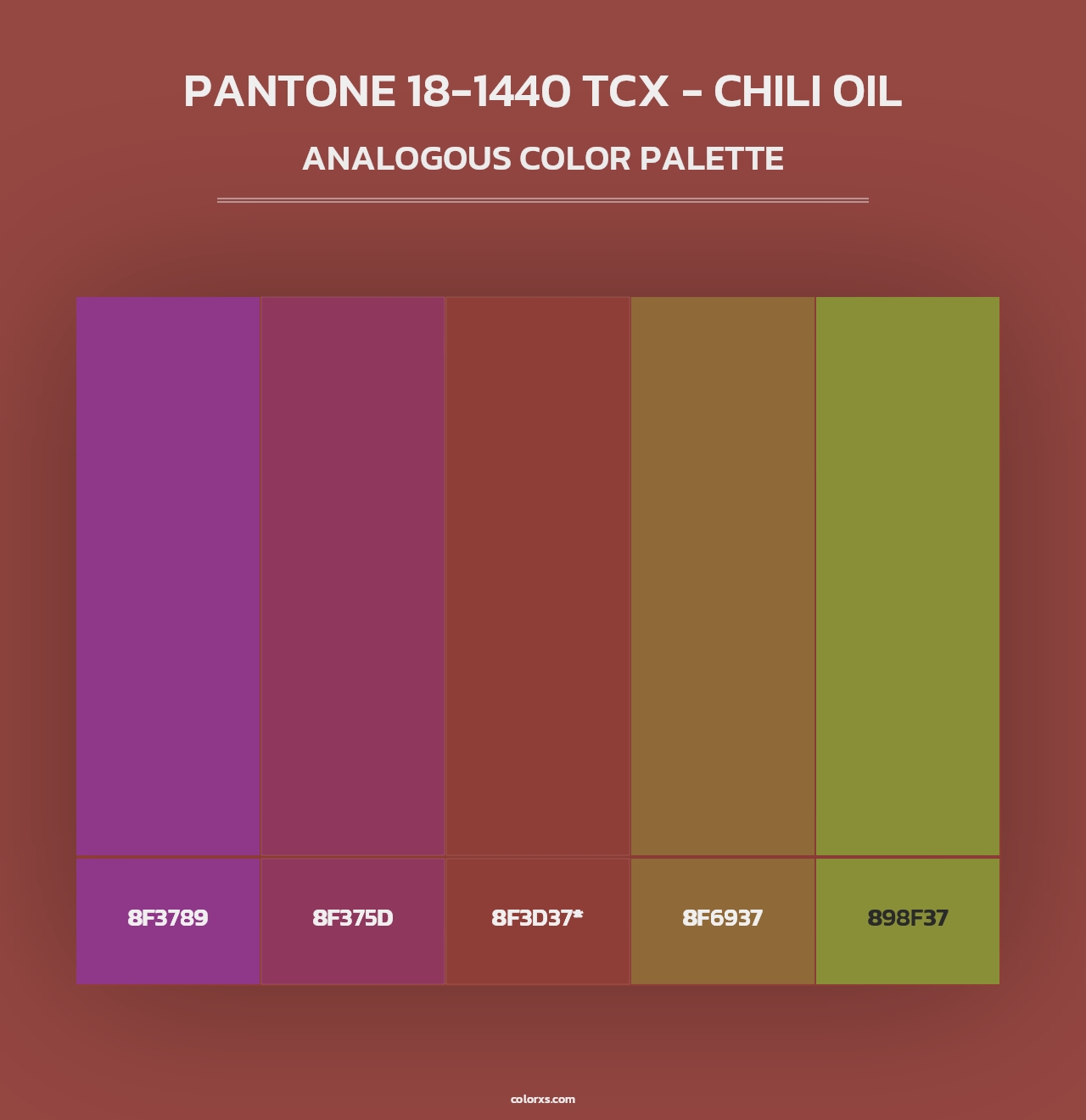 PANTONE 18-1440 TCX - Chili Oil - Analogous Color Palette