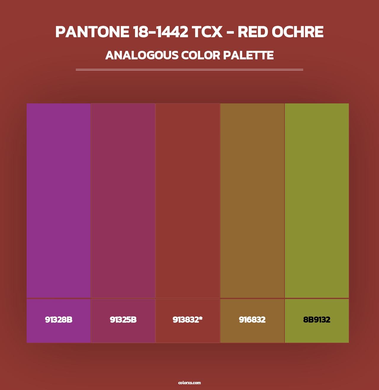 PANTONE 18-1442 TCX - Red Ochre - Analogous Color Palette