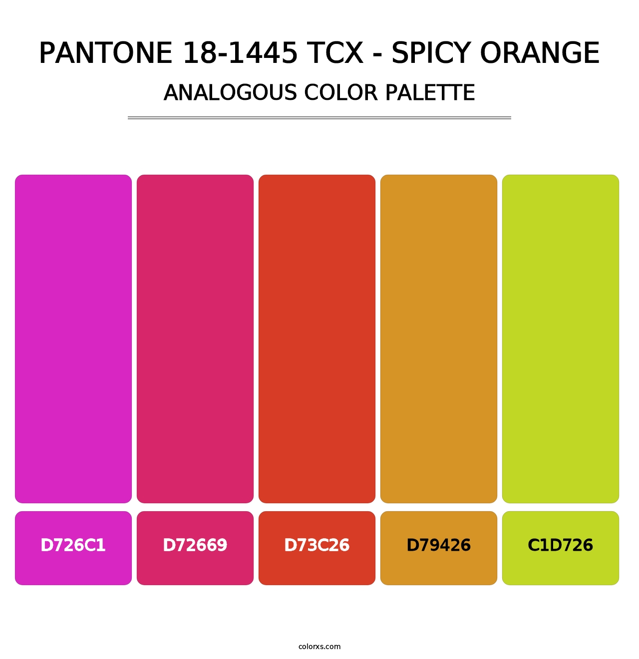 PANTONE 18-1445 TCX - Spicy Orange - Analogous Color Palette