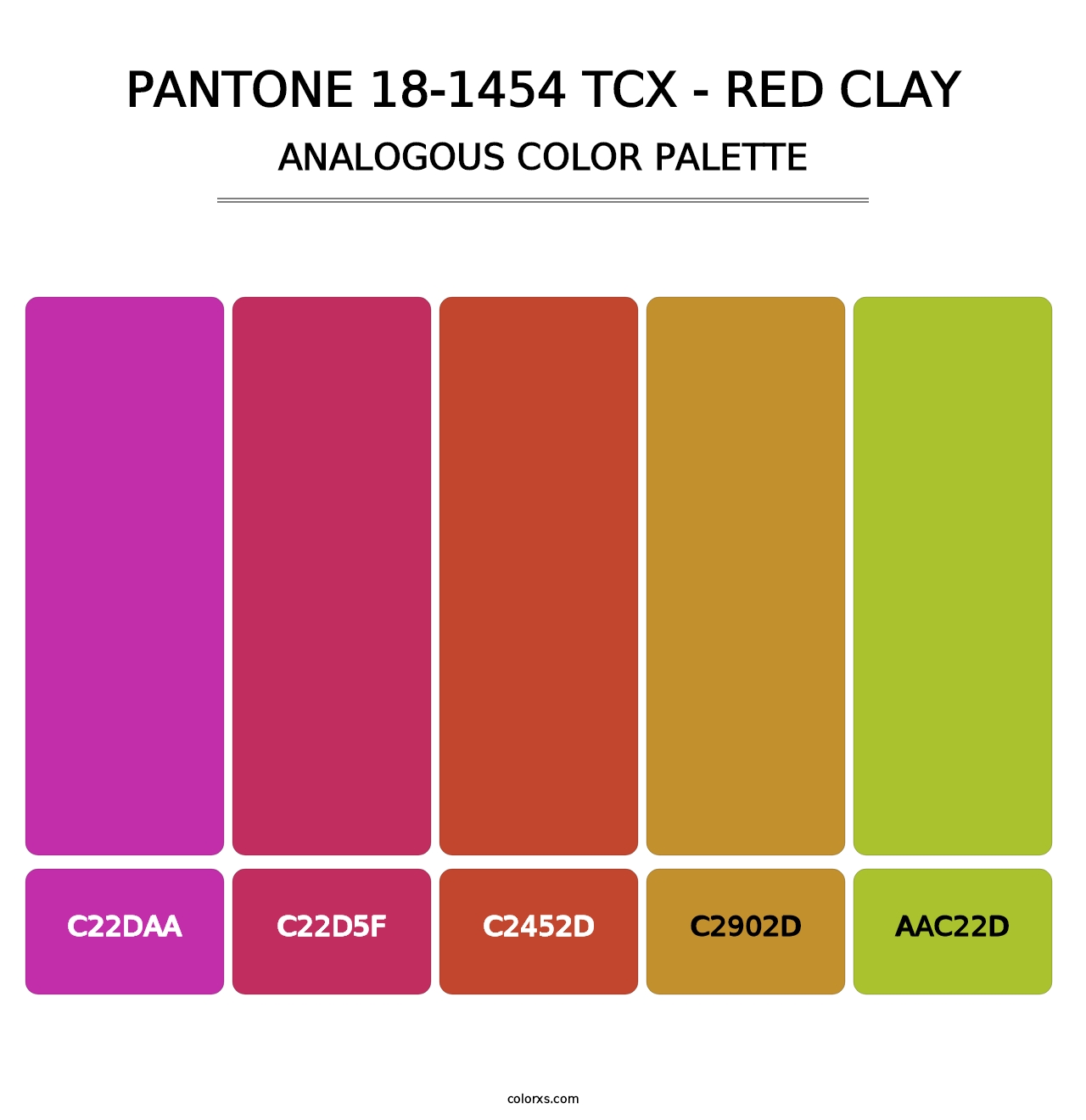 PANTONE 18-1454 TCX - Red Clay - Analogous Color Palette