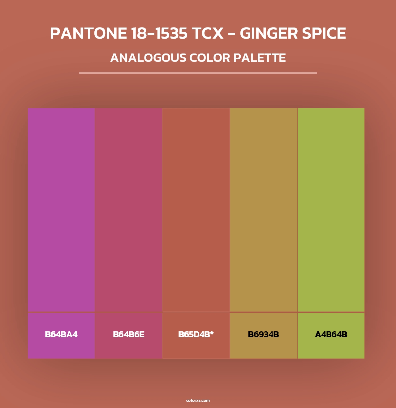 PANTONE 18-1535 TCX - Ginger Spice - Analogous Color Palette