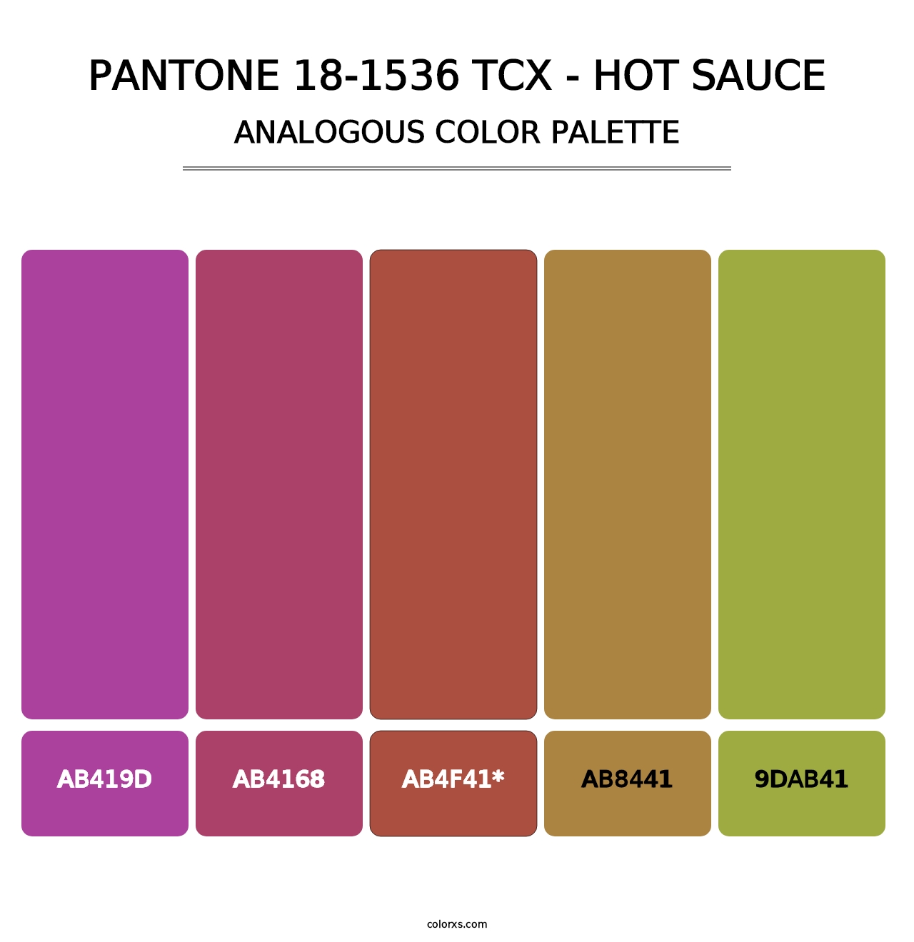 PANTONE 18-1536 TCX - Hot Sauce - Analogous Color Palette