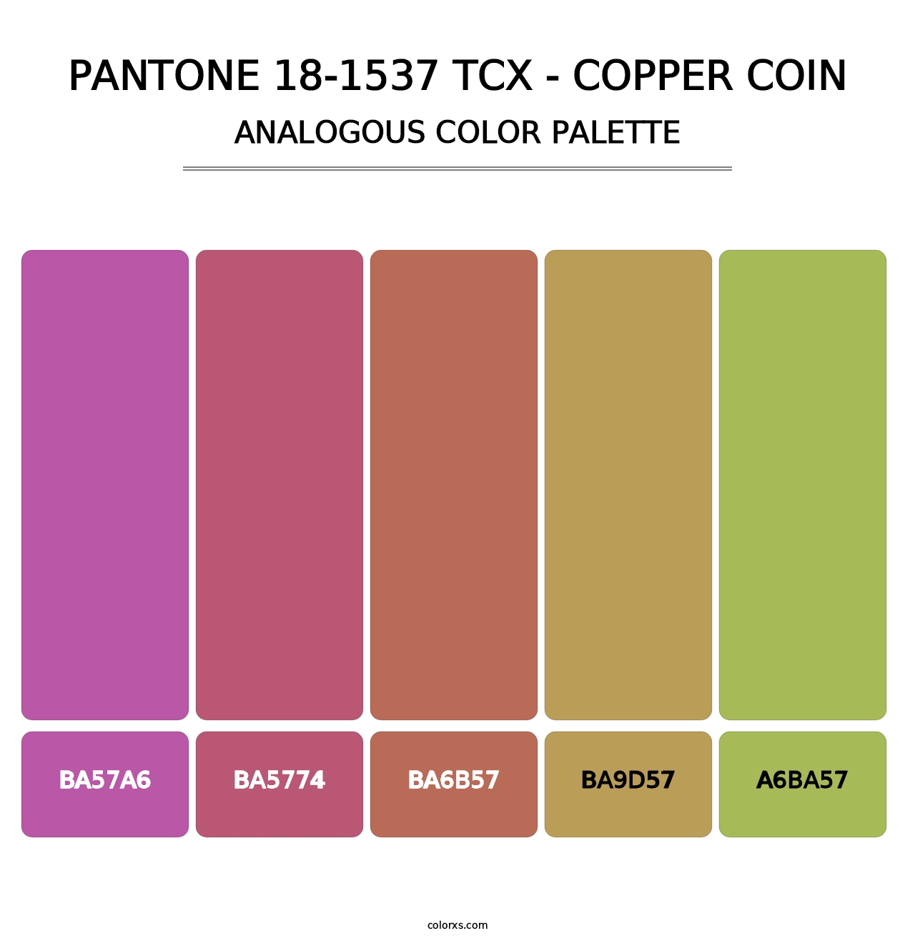 PANTONE 18-1537 TCX - Copper Coin - Analogous Color Palette