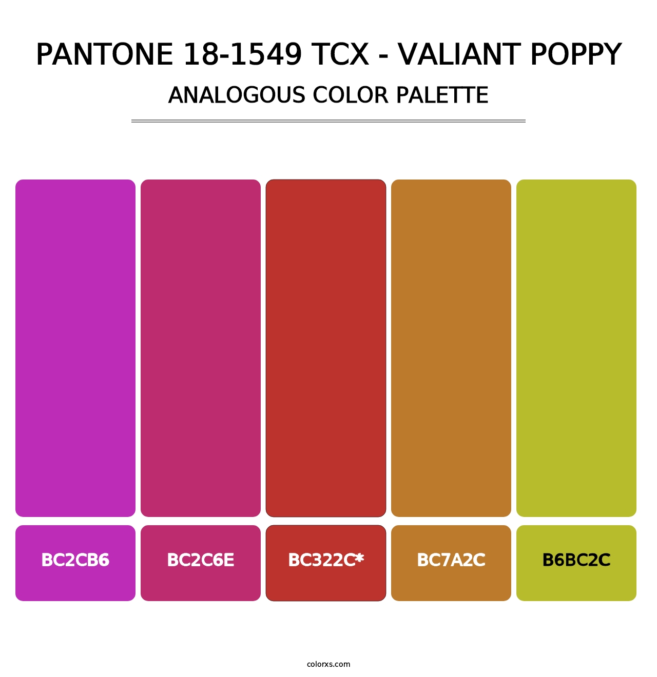 PANTONE 18-1549 TCX - Valiant Poppy - Analogous Color Palette
