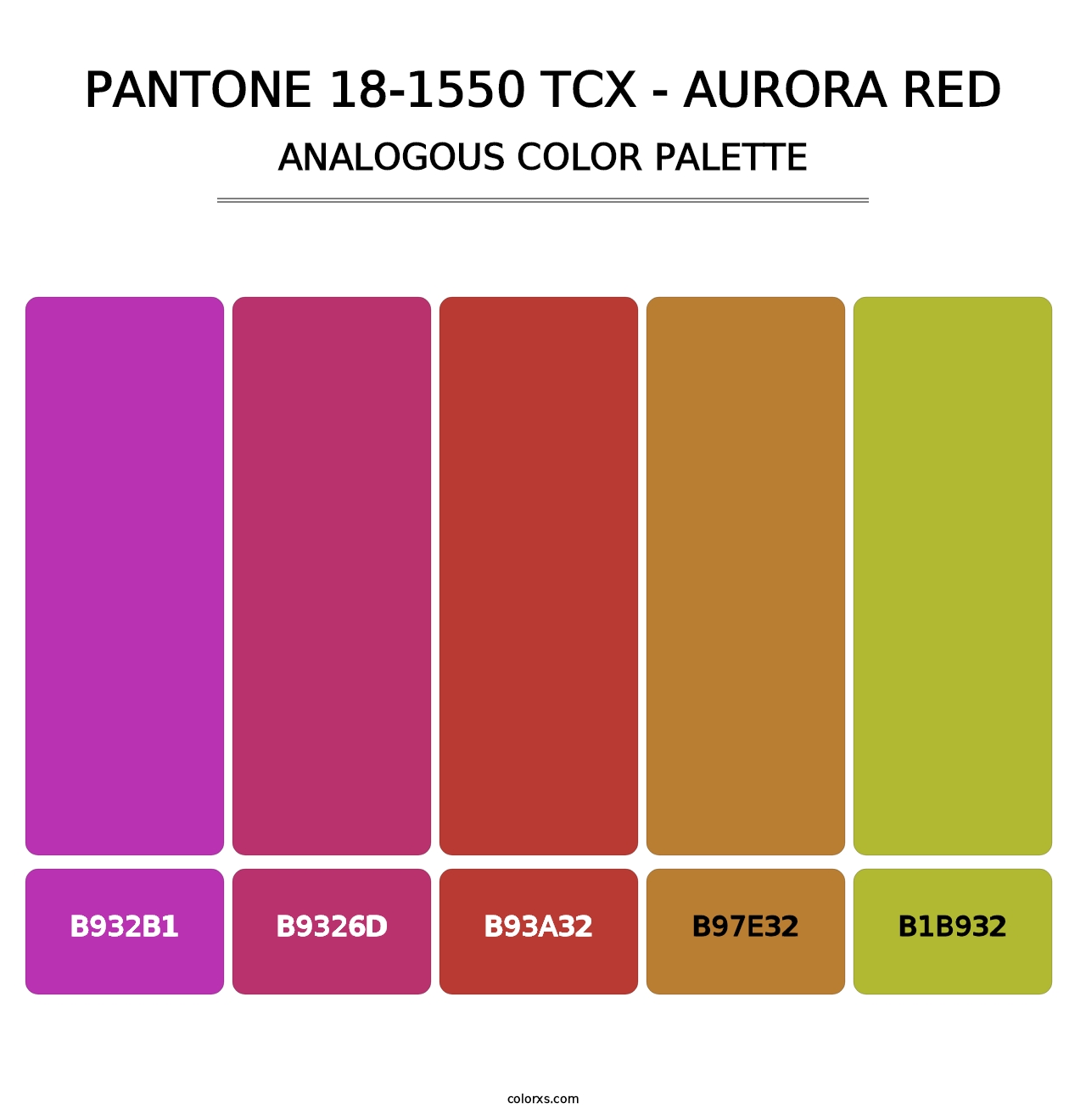 PANTONE 18-1550 TCX - Aurora Red - Analogous Color Palette