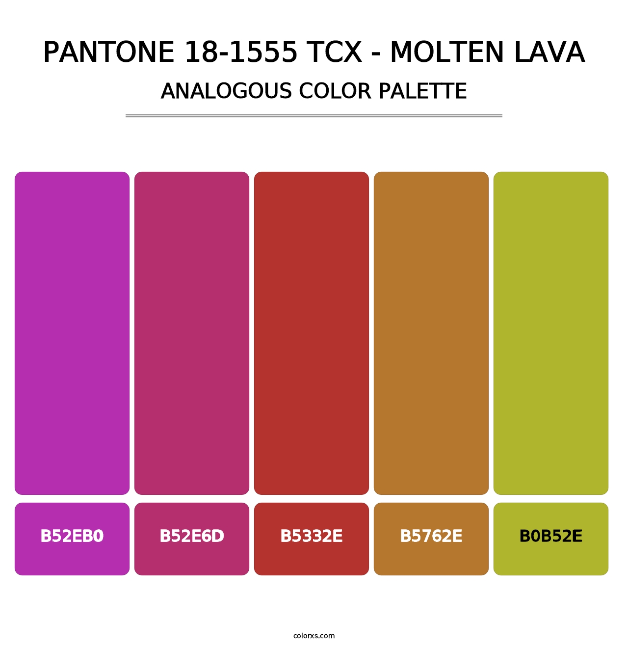 PANTONE 18-1555 TCX - Molten Lava - Analogous Color Palette