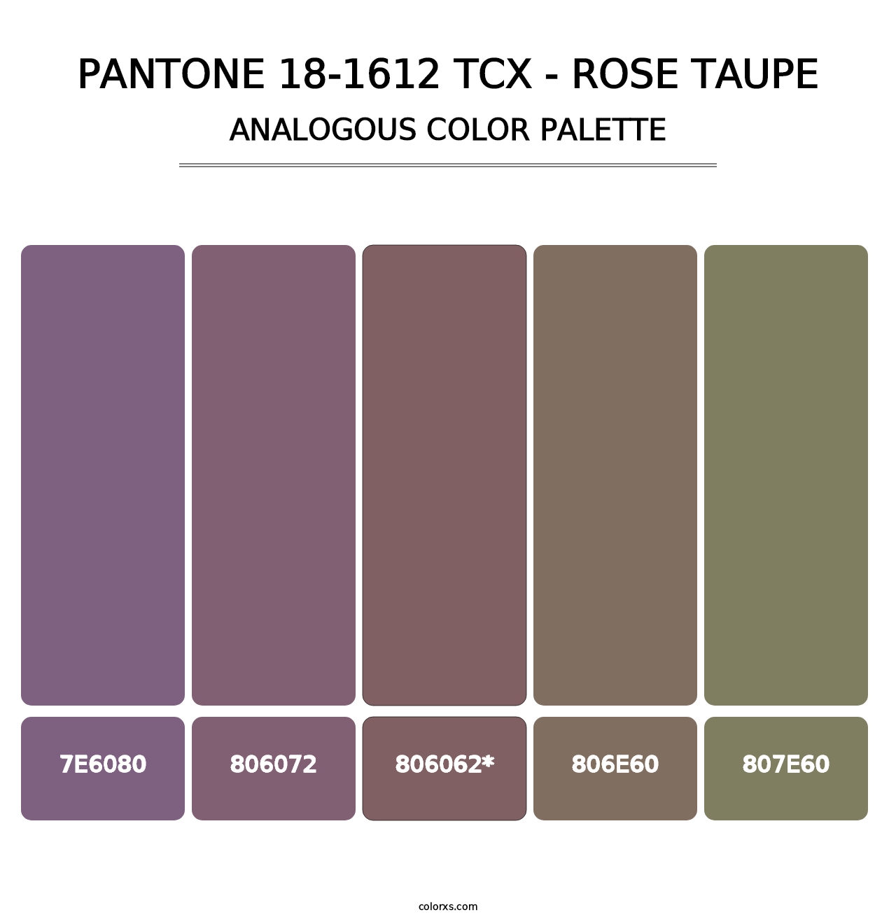 PANTONE 18-1612 TCX - Rose Taupe - Analogous Color Palette