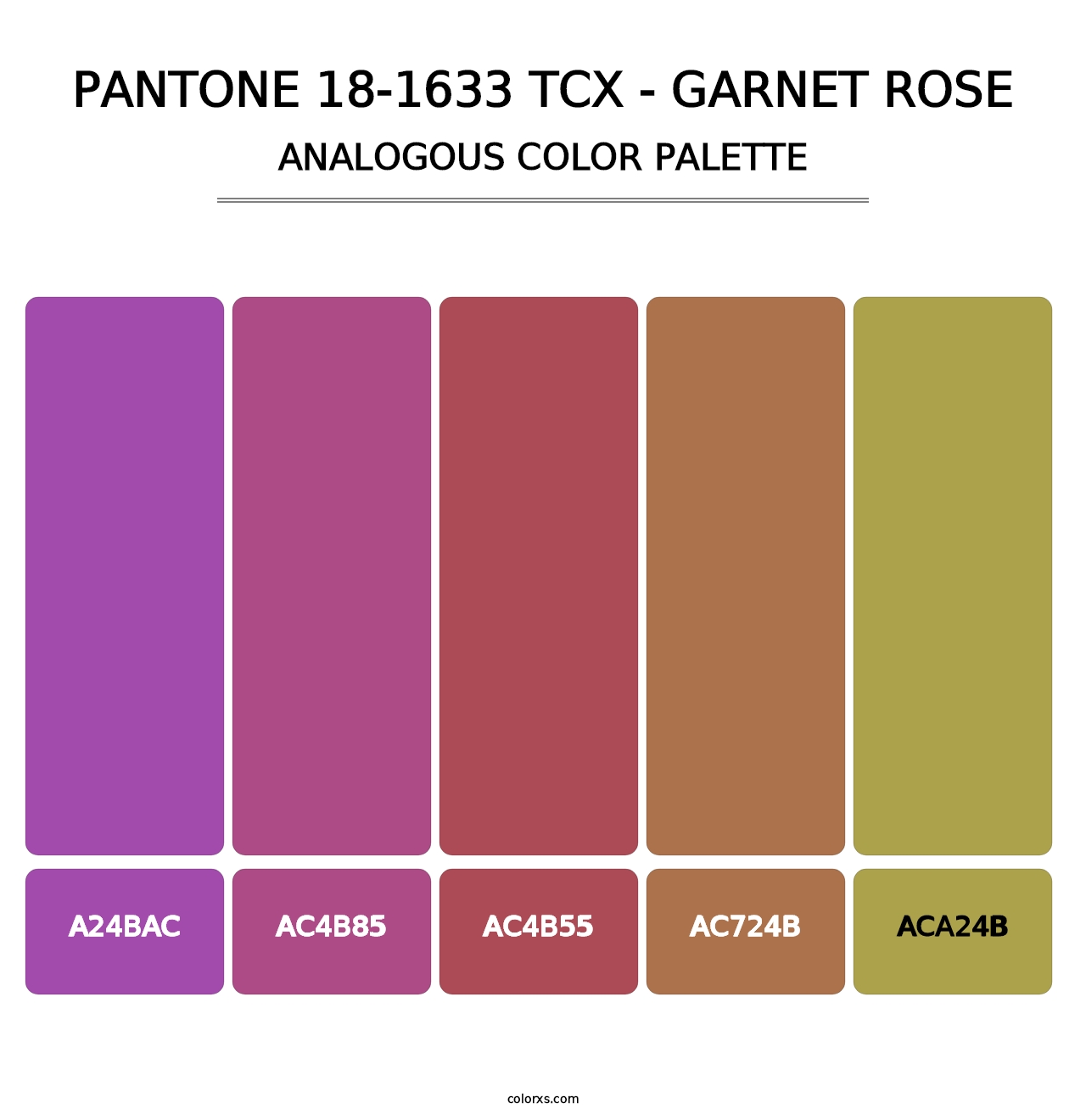 PANTONE 18-1633 TCX - Garnet Rose - Analogous Color Palette
