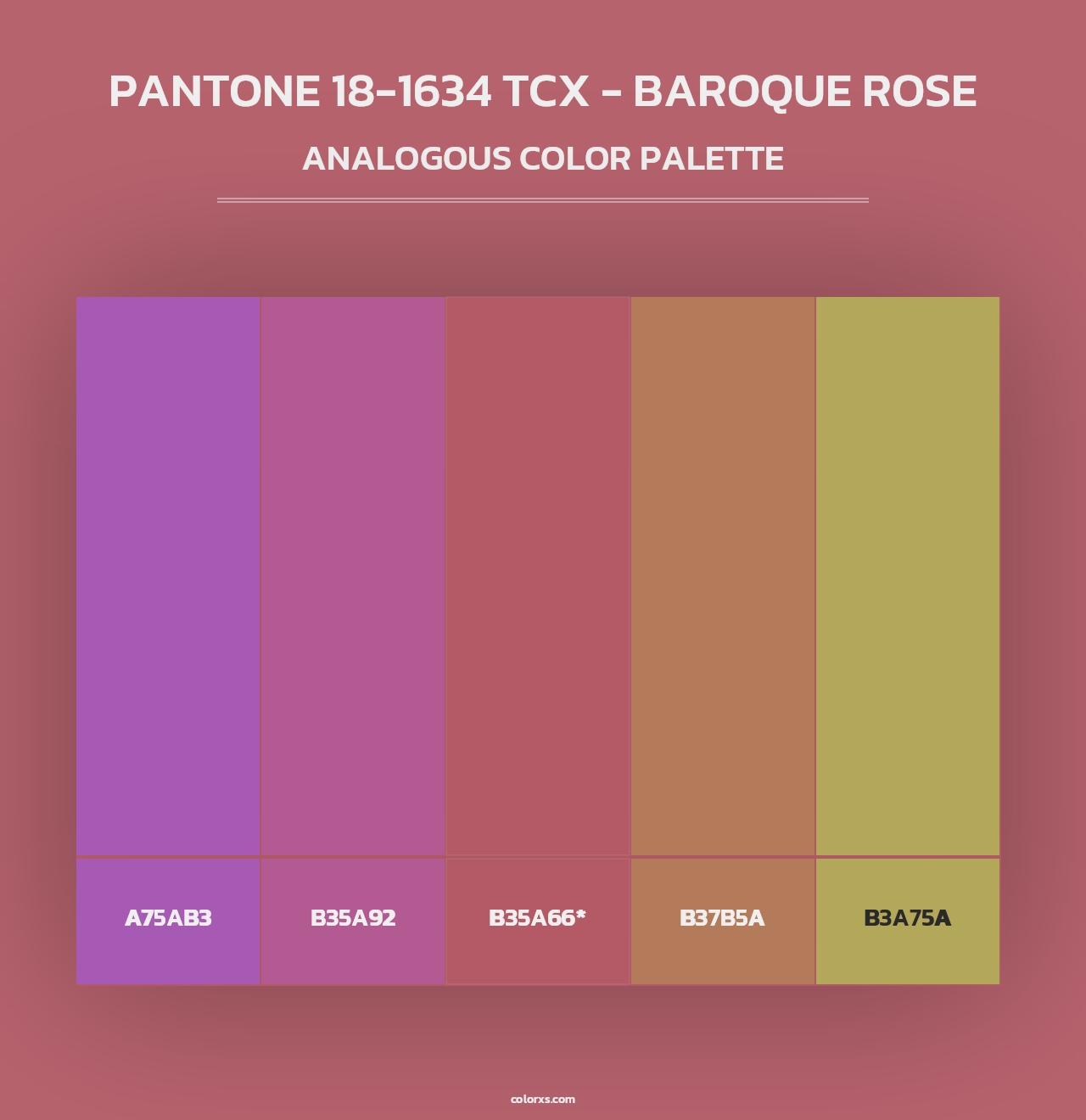 PANTONE 18-1634 TCX - Baroque Rose - Analogous Color Palette