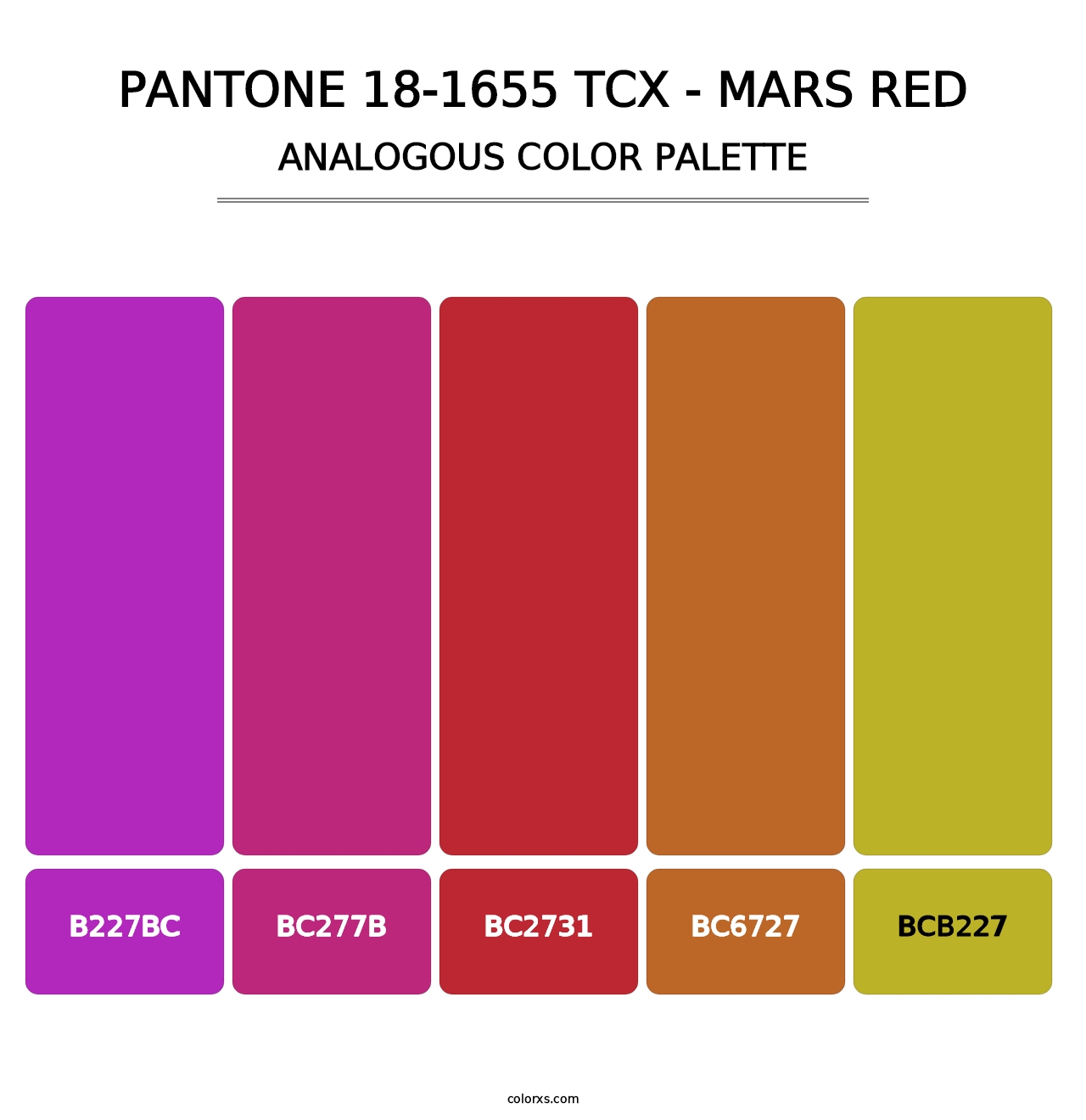 PANTONE 18-1655 TCX - Mars Red - Analogous Color Palette