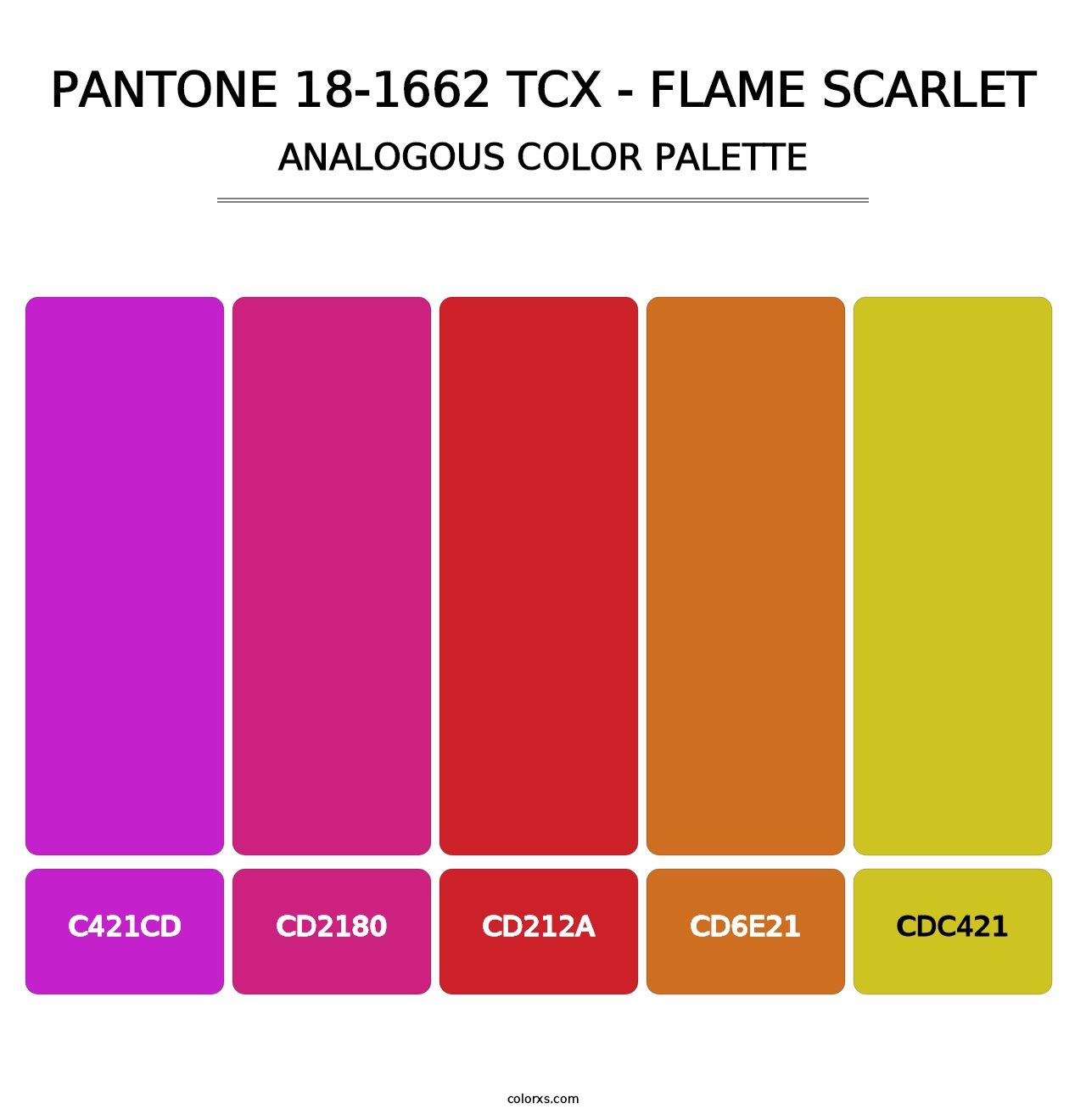 PANTONE 18-1662 TCX - Flame Scarlet - Analogous Color Palette