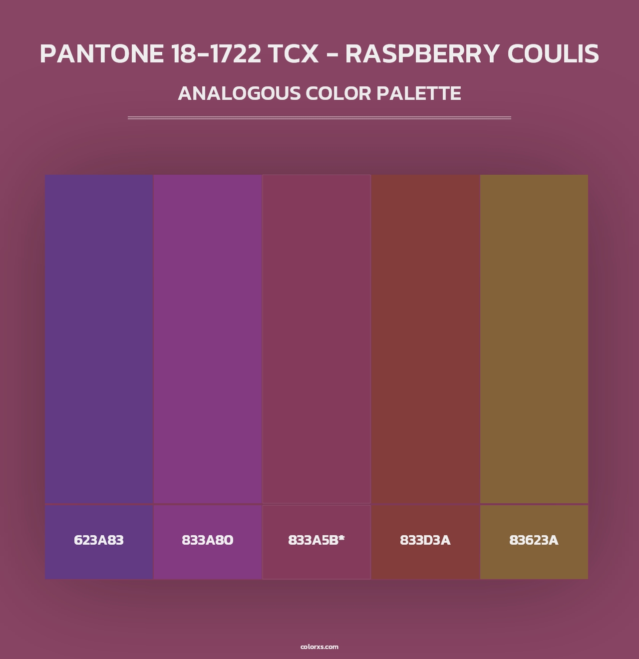 PANTONE 18-1722 TCX - Raspberry Coulis - Analogous Color Palette