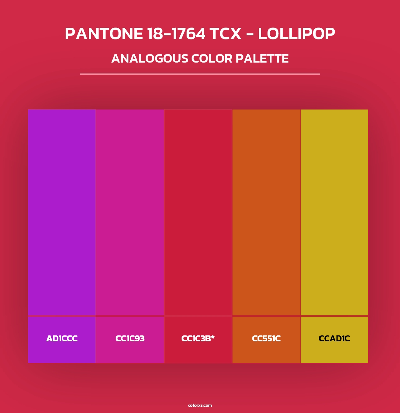 PANTONE 18-1764 TCX - Lollipop - Analogous Color Palette