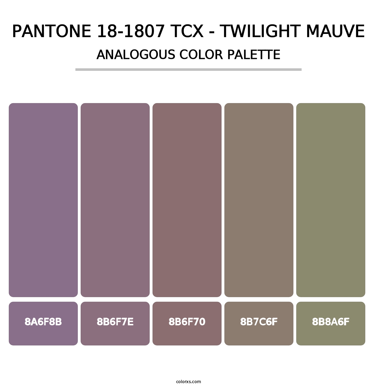 PANTONE 18-1807 TCX - Twilight Mauve - Analogous Color Palette