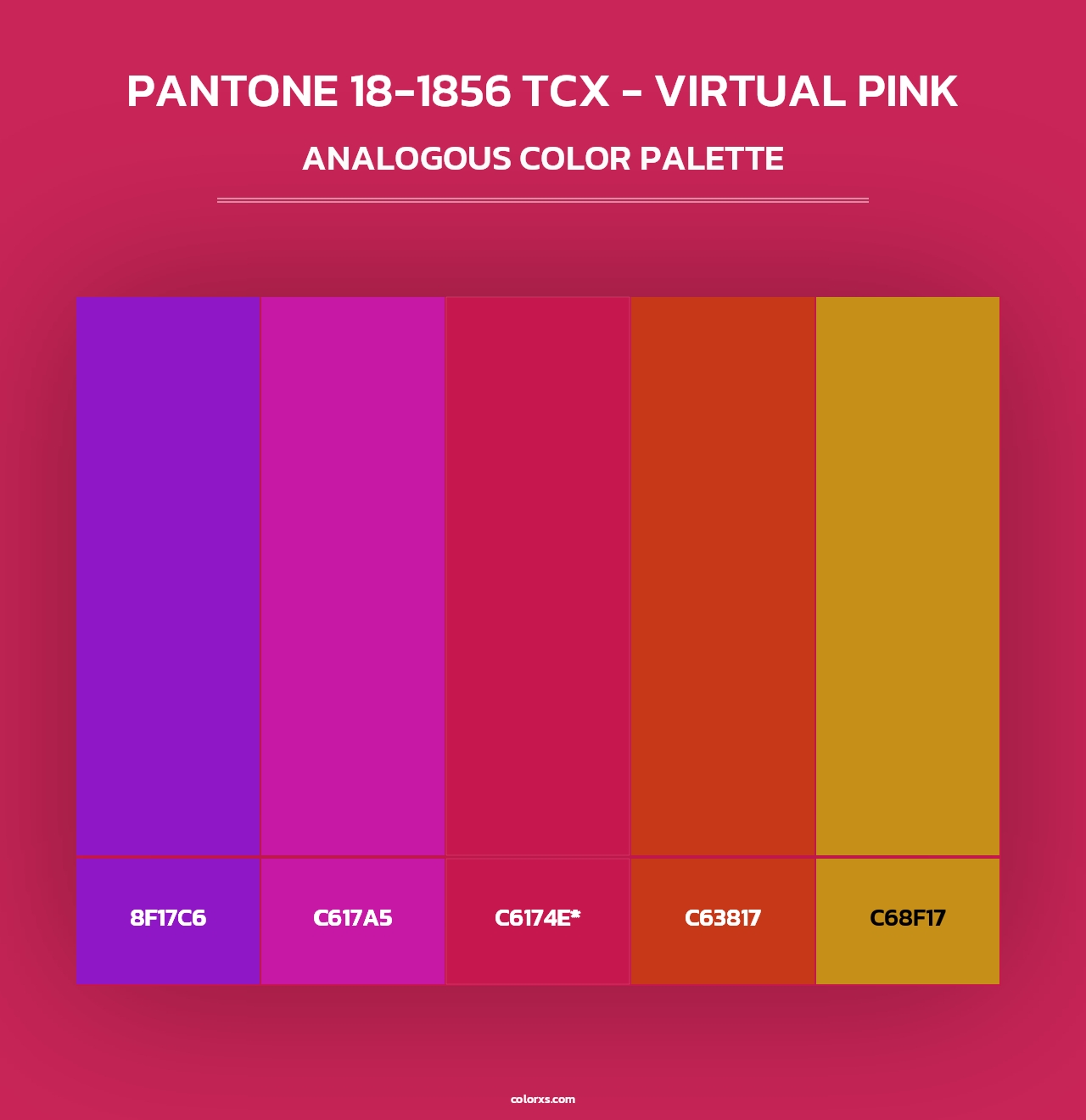 PANTONE 18-1856 TCX - Virtual Pink - Analogous Color Palette
